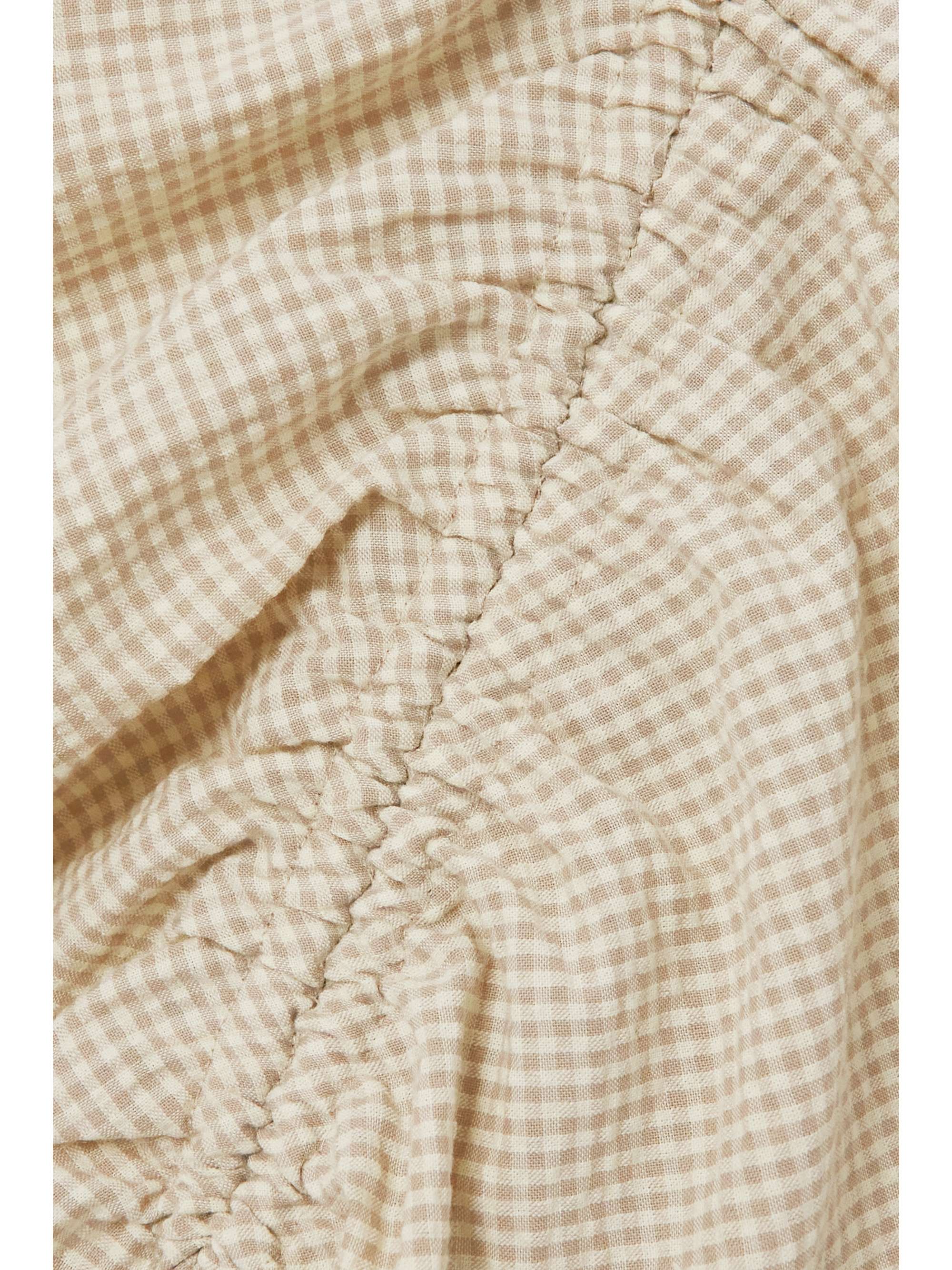 PROENZA SCHOULER WHITE LABEL 깅엄 주름 우븐 미디 드레스