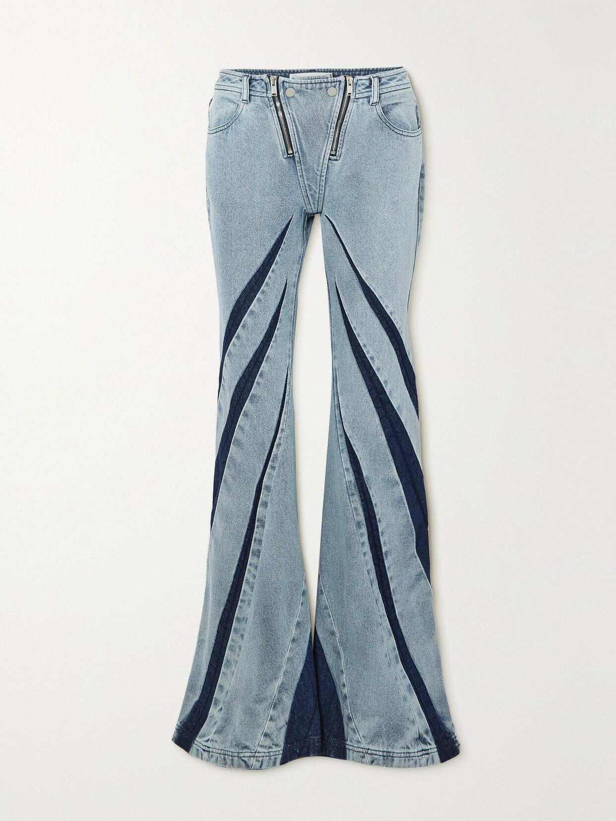 Dion Lee - Paneled High-rise Flared Jeans - Blue