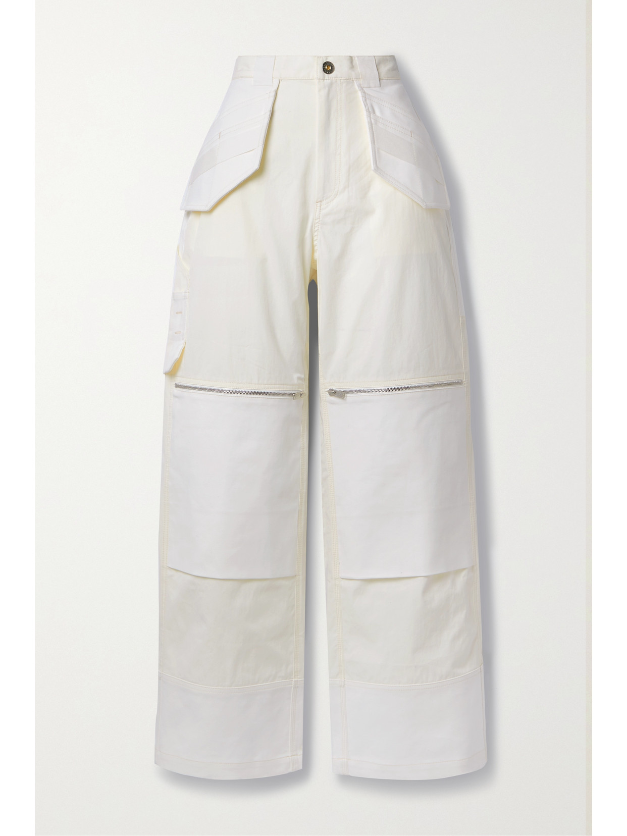 Dion Lee - Paneled Organic Cotton-blend Twill Wide-leg Pants - Ivory