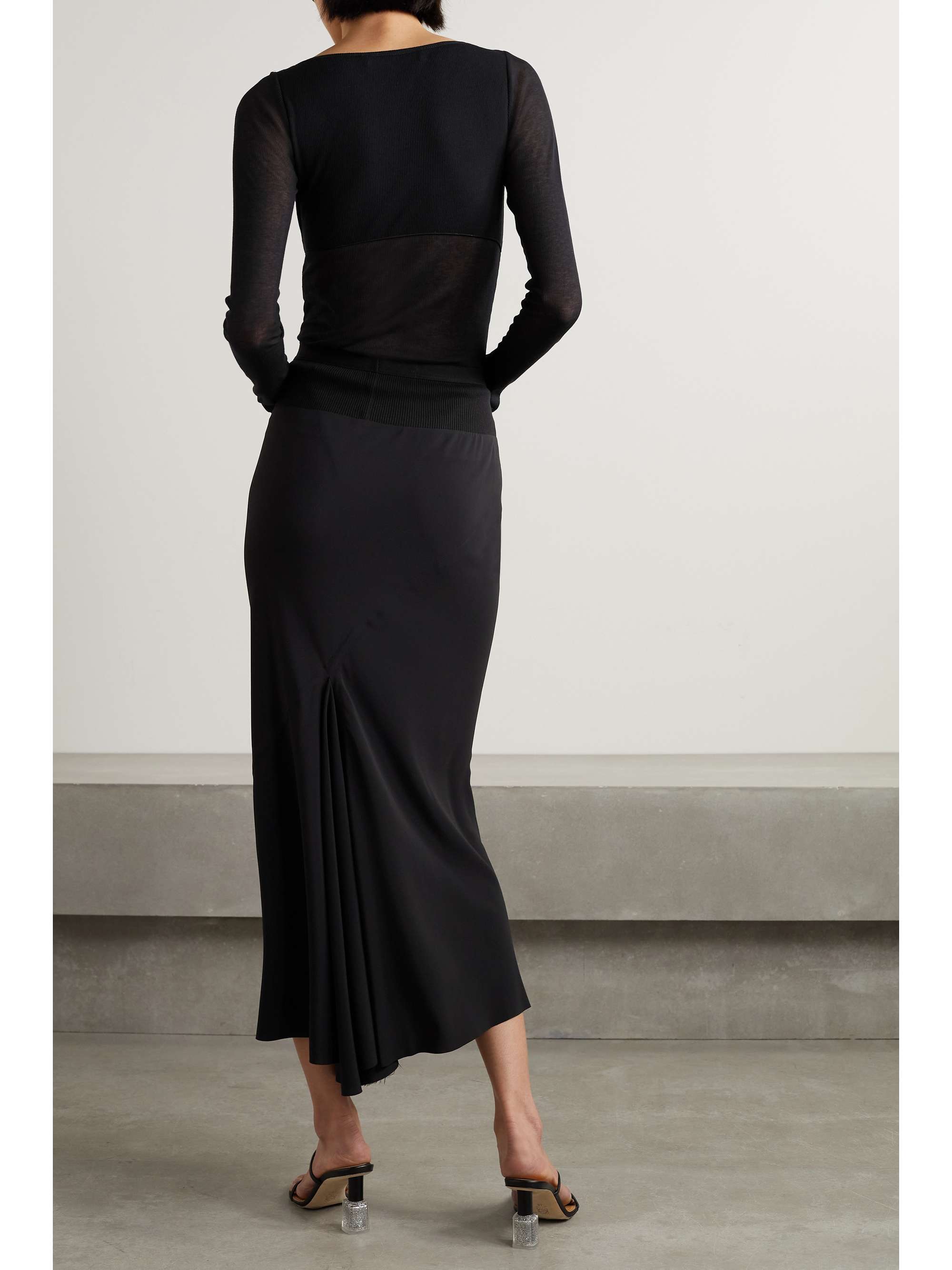 DION LEE Layered cutout ribbed cotton-blend bodysuit