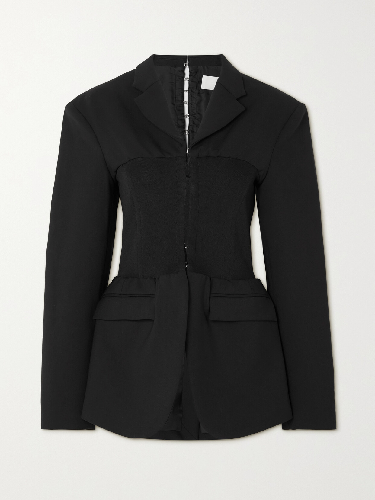 Dion Lee - Paneled Grain De Poudre And Stretch-knit Blazer - Black