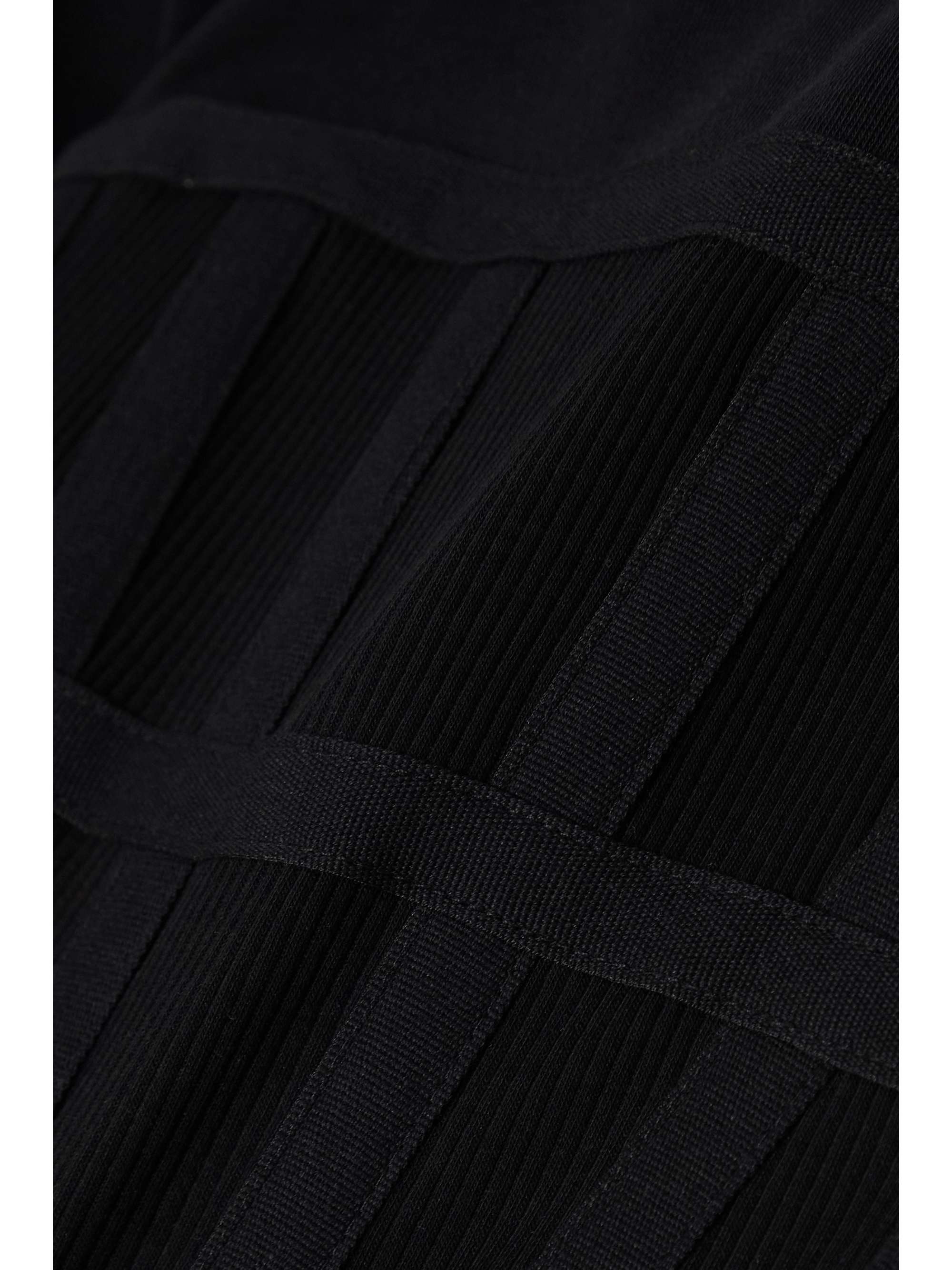 DION LEE Cropped canvas-paneled ribbed stretch-cotton jersey T-shirt