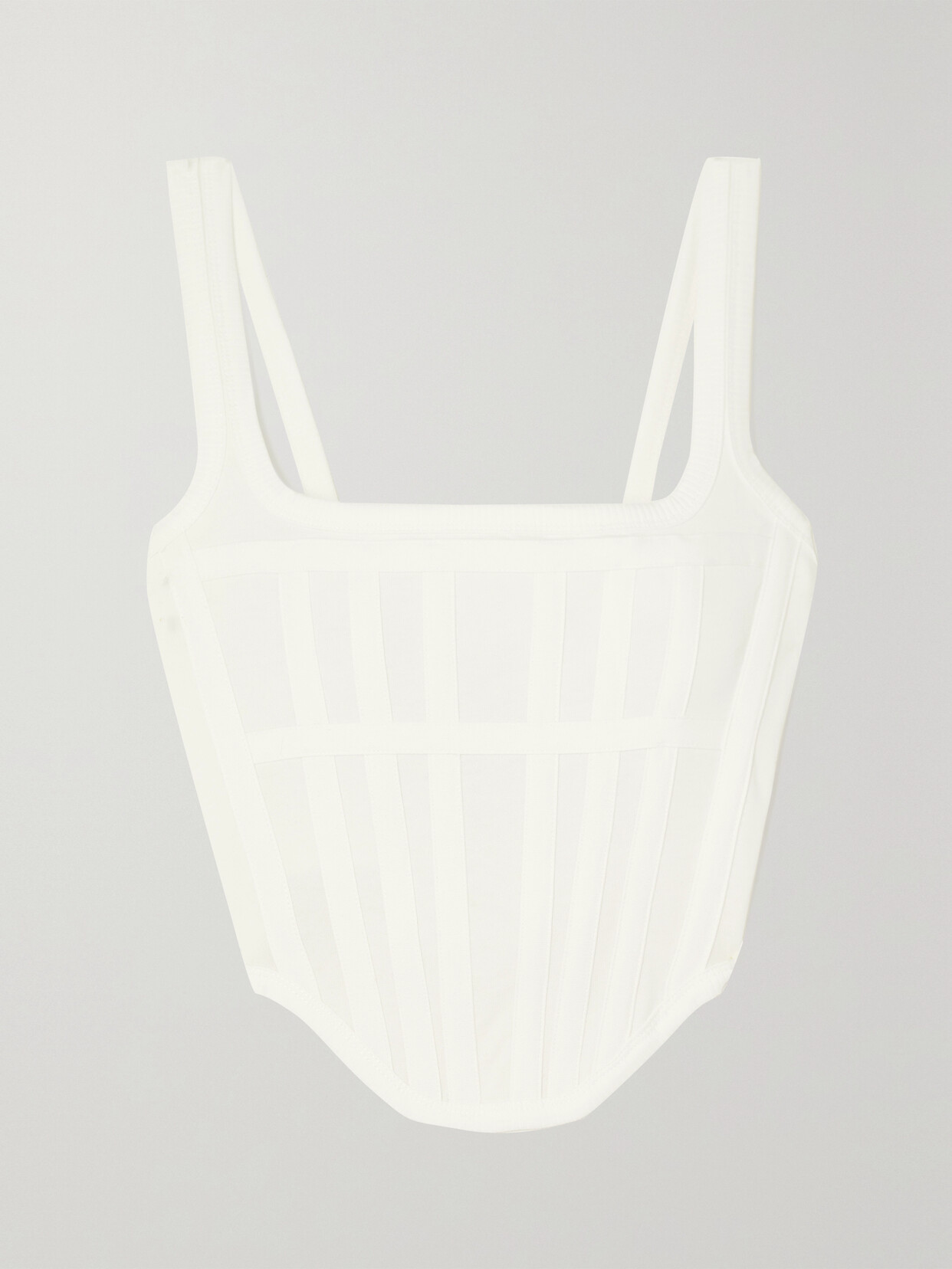 Dion Lee - Canvas-trimmed Knitted Cotton Bustier Top - Ivory