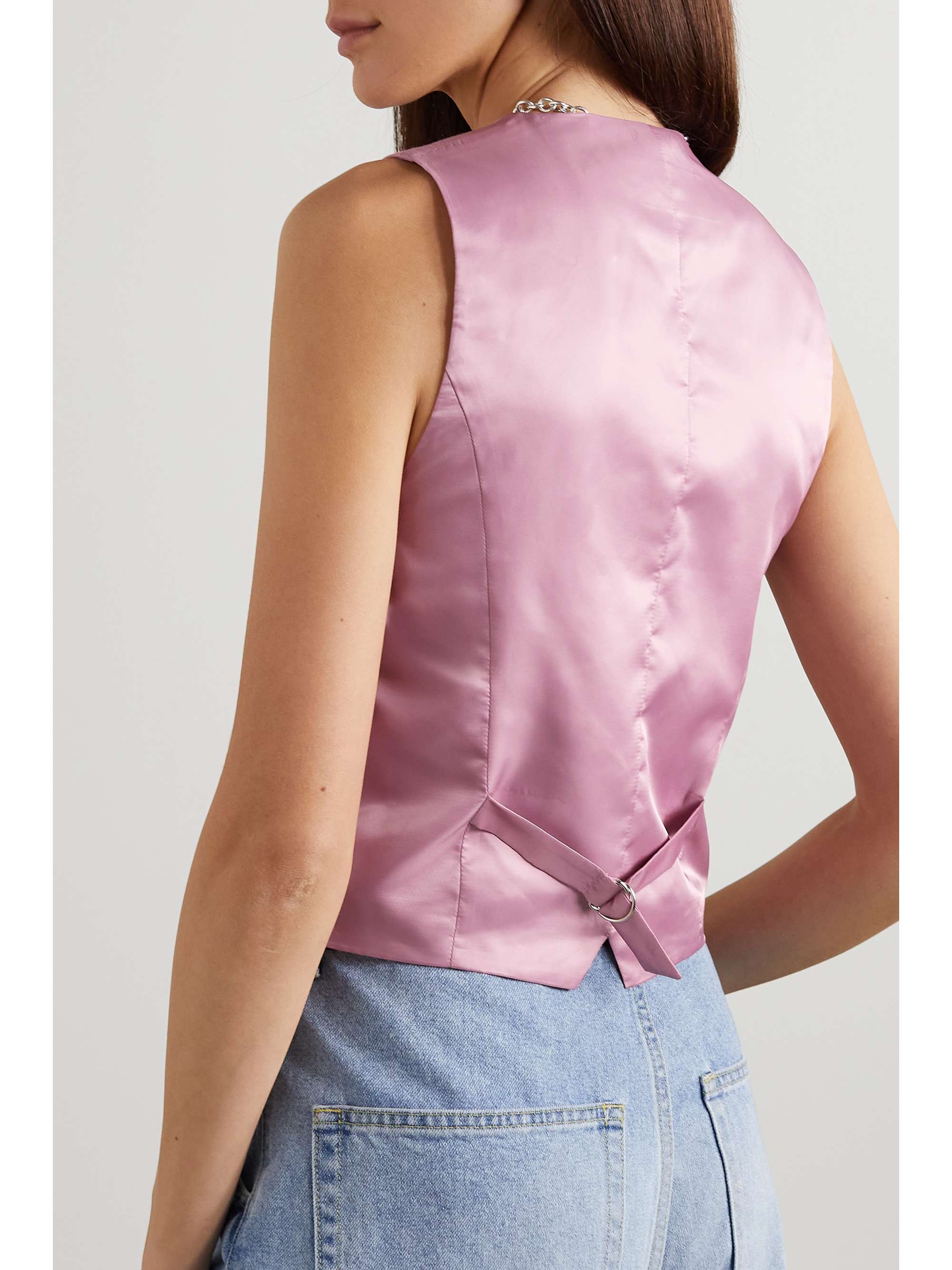 THE FRANKIE SHOP Gilet en grain de poudre et en satin Gelso