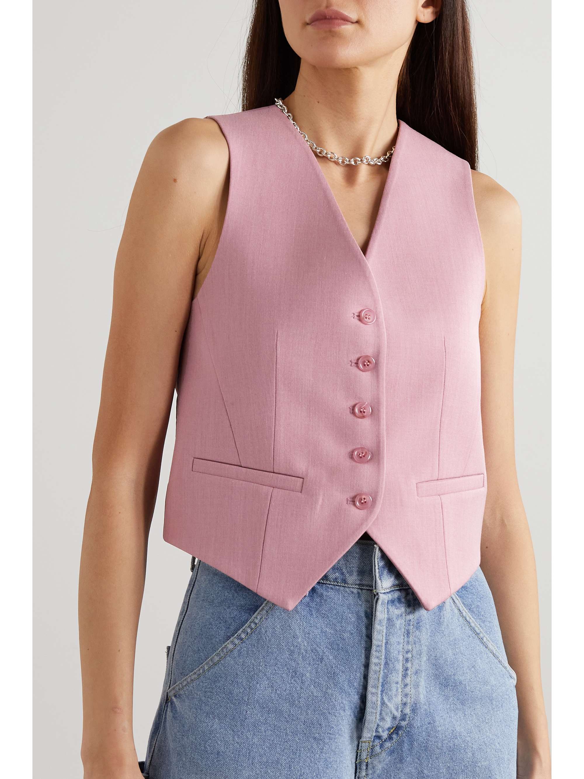 THE FRANKIE SHOP Gilet en grain de poudre et en satin Gelso
