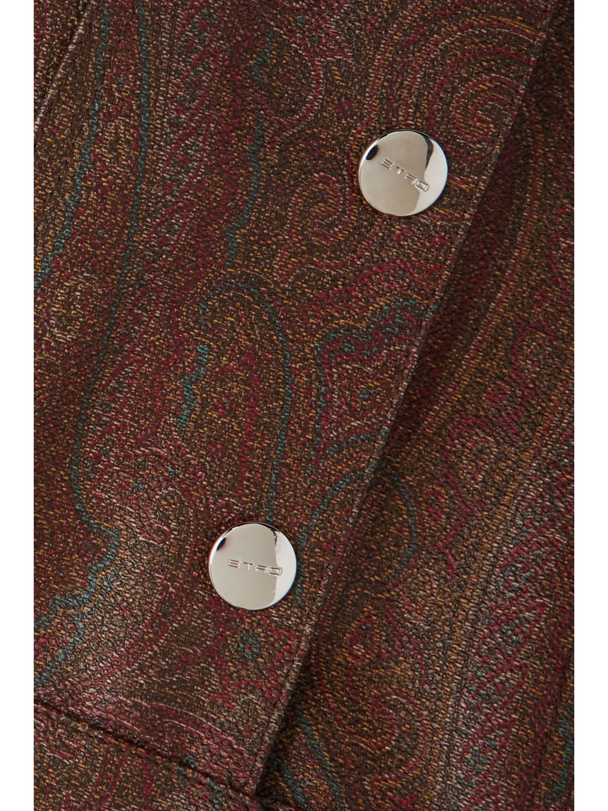 ETRO Cropped paisley-print coated cotton-blend canvas jacket