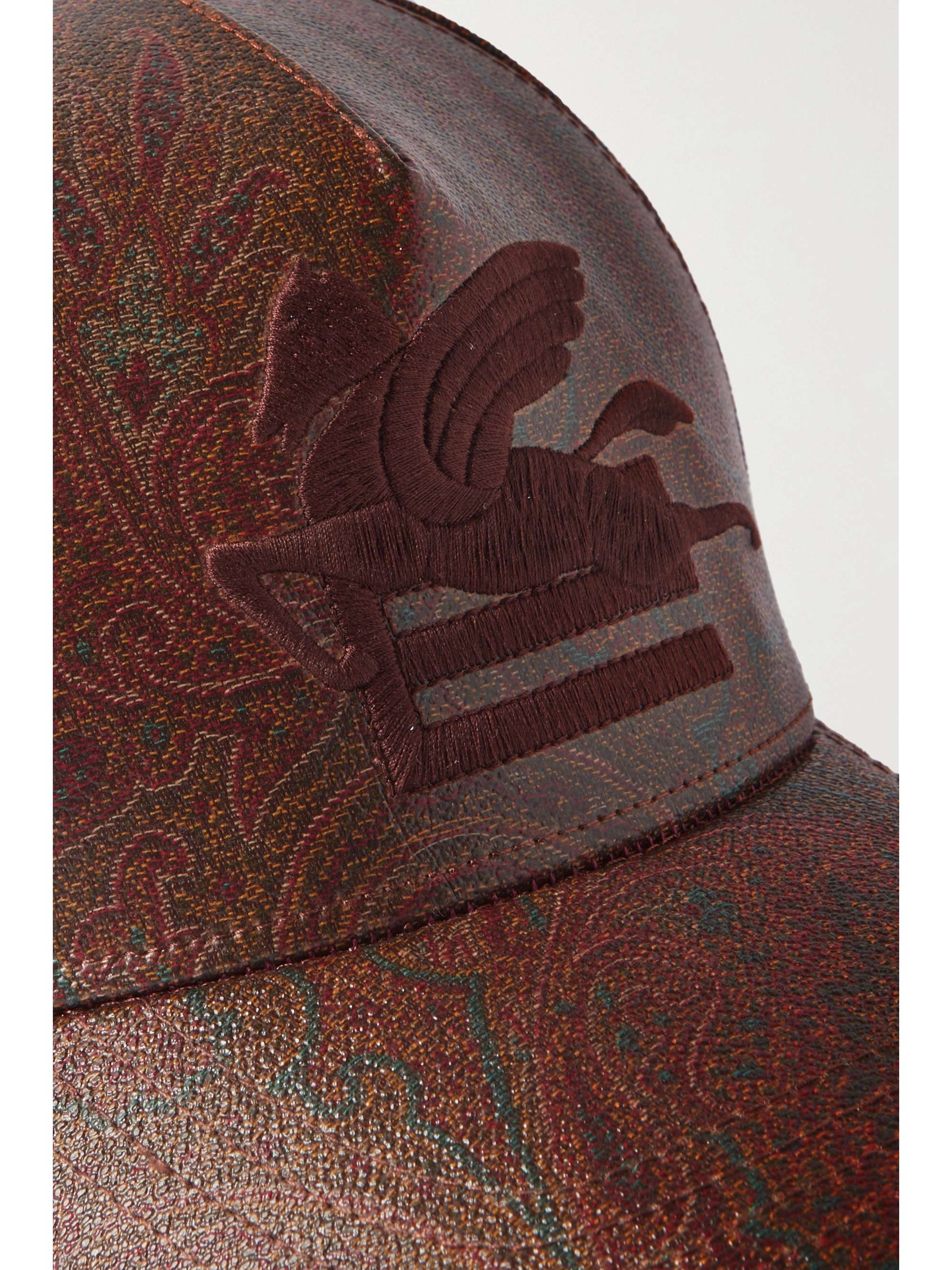 ETRO Embroidered paisley-print coated cotton-blend canvas baseball cap