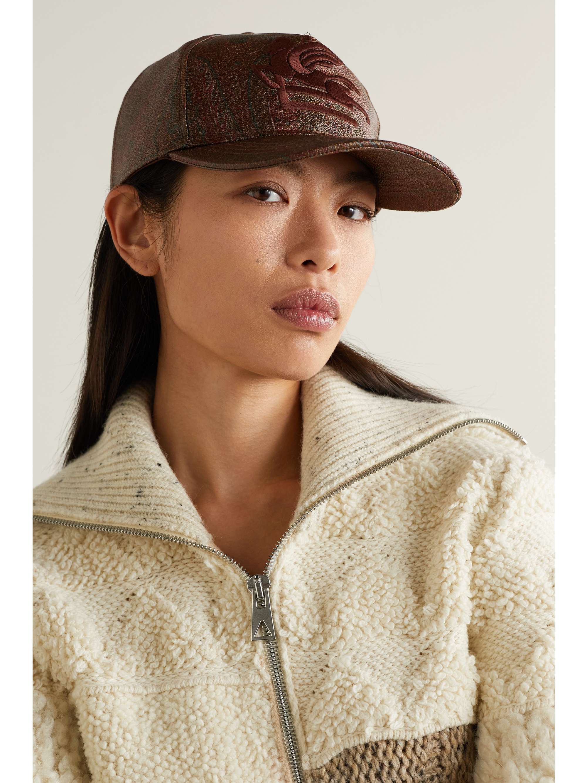 ETRO Embroidered paisley-print coated cotton-blend canvas baseball cap