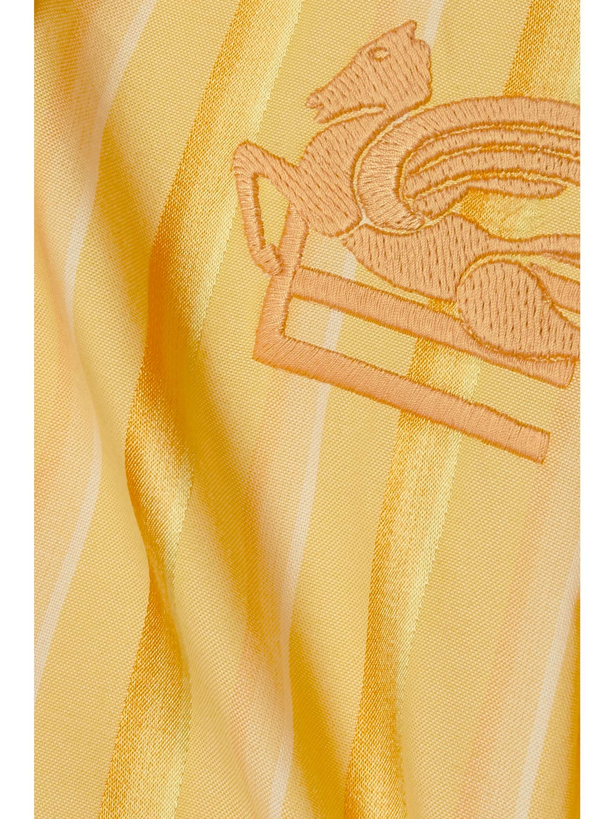 ETRO Embroidered striped cotton and silk-blend shirt