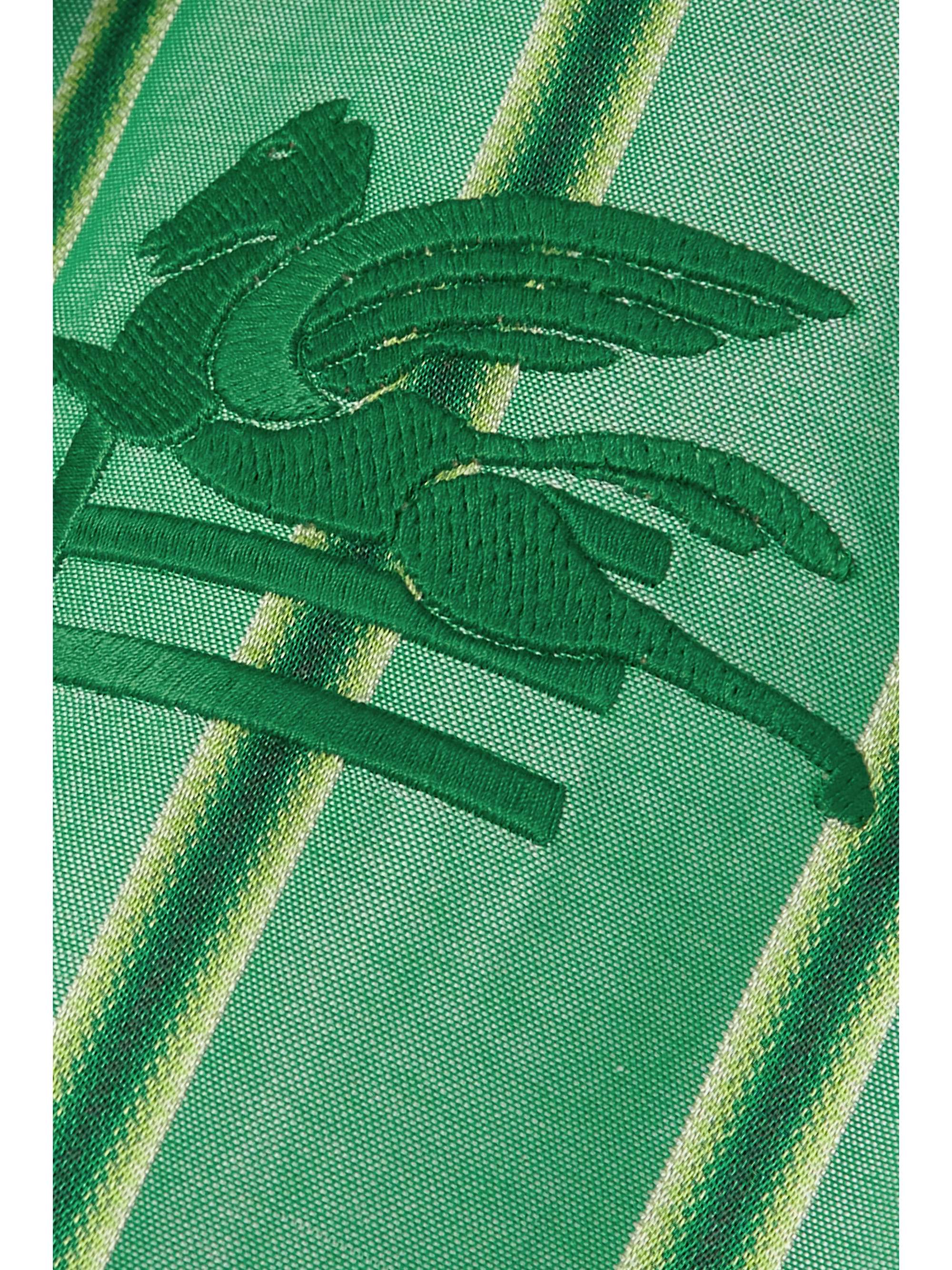 ETRO Embroidered striped cotton and silk-blend shirt