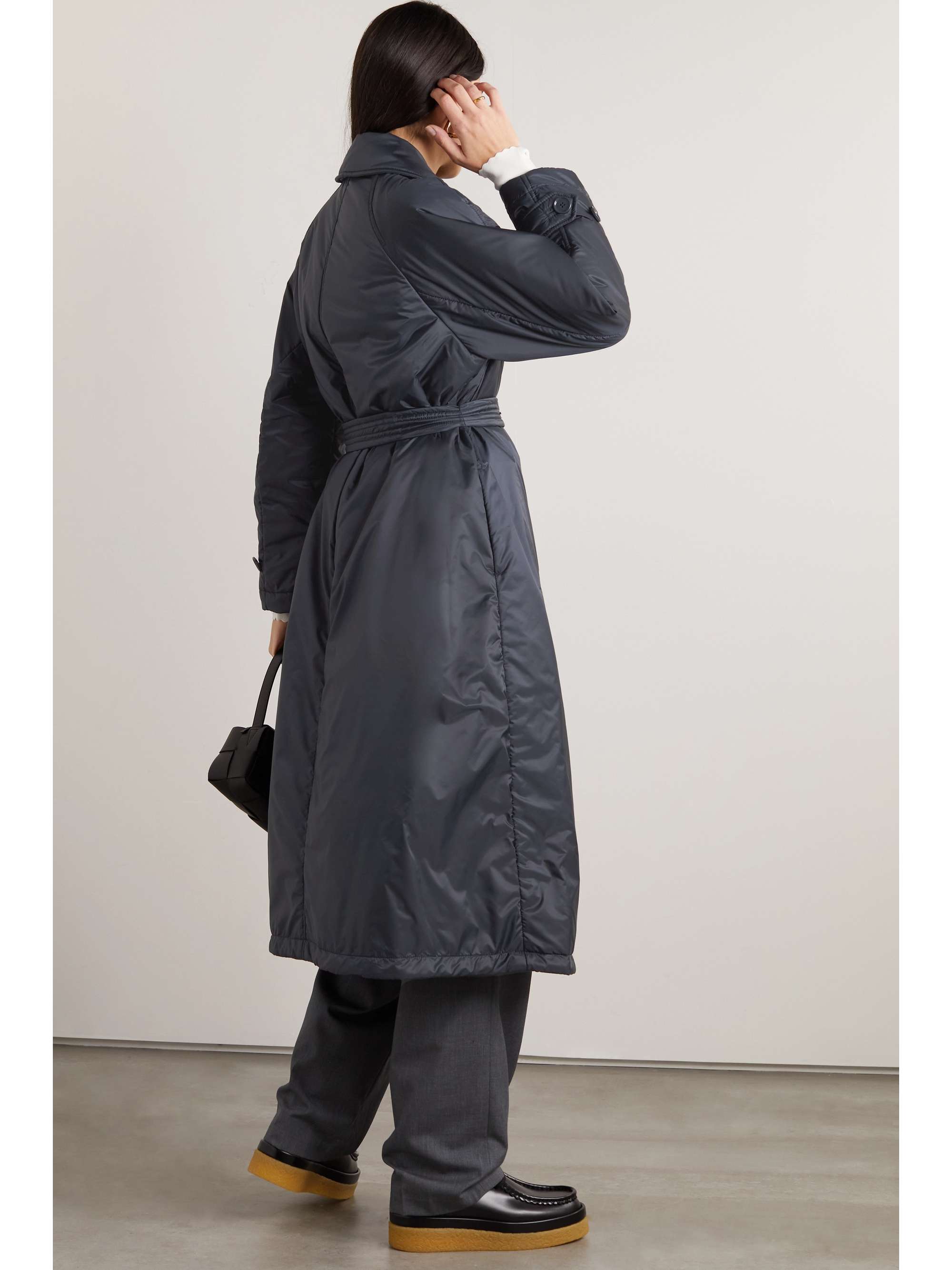 MAX MARA Cube Greent double-breasted padded shell trench coat