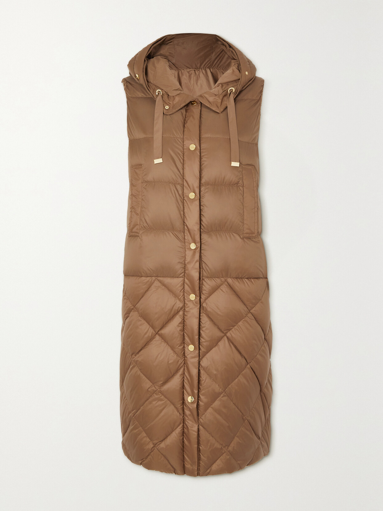 Max Mara - Cube Visoft Quilted Shell Down Vest - Brown