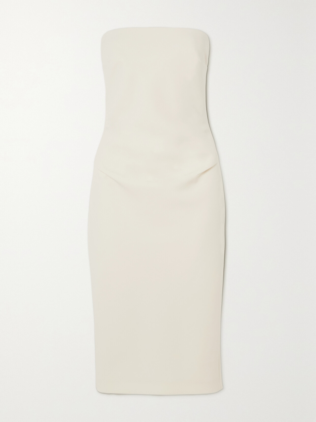 Shop Max Mara Bernard Strapless Stretch-crepe Midi Dress In Ivory