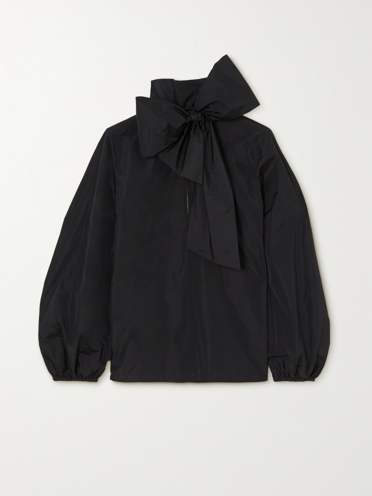 Max Mara - Vand Pussy-bow Taffeta Top - Black