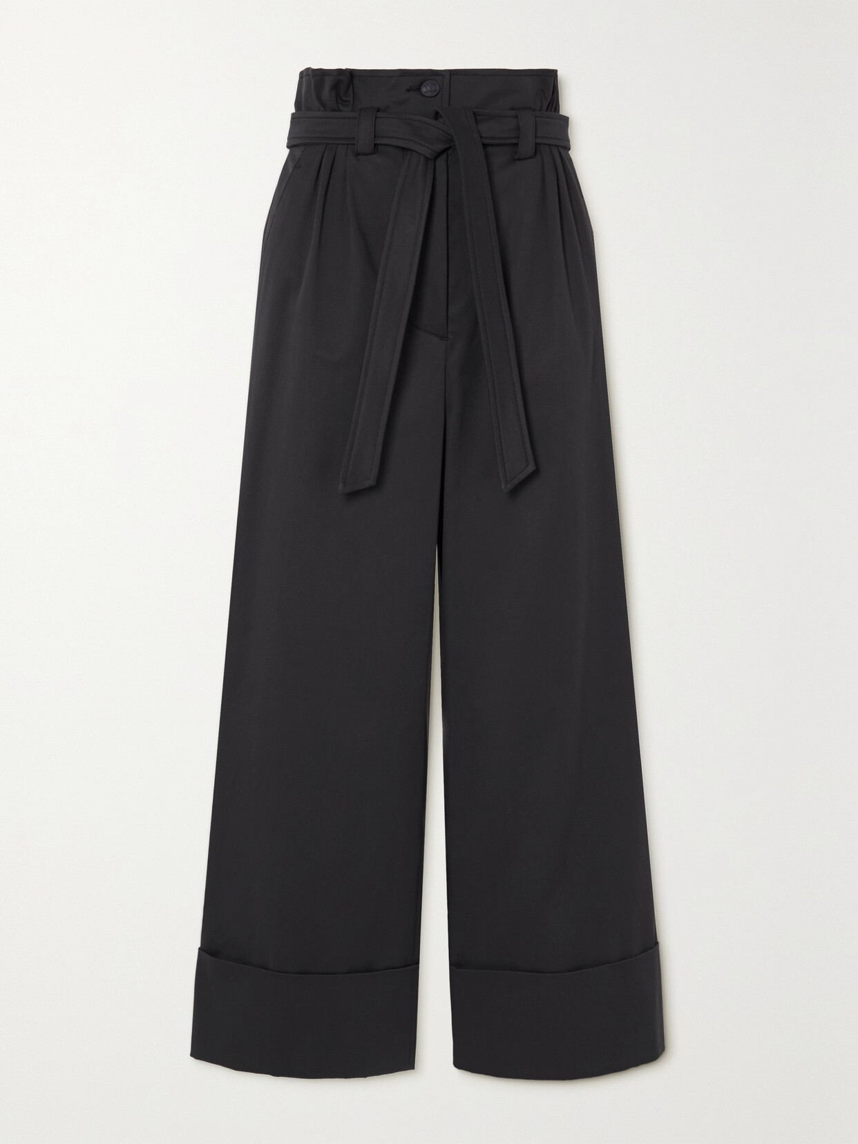 Max Mara - Nigella Cropped Belted Cotton-blend Gabardine Wide-leg Pants - Blue