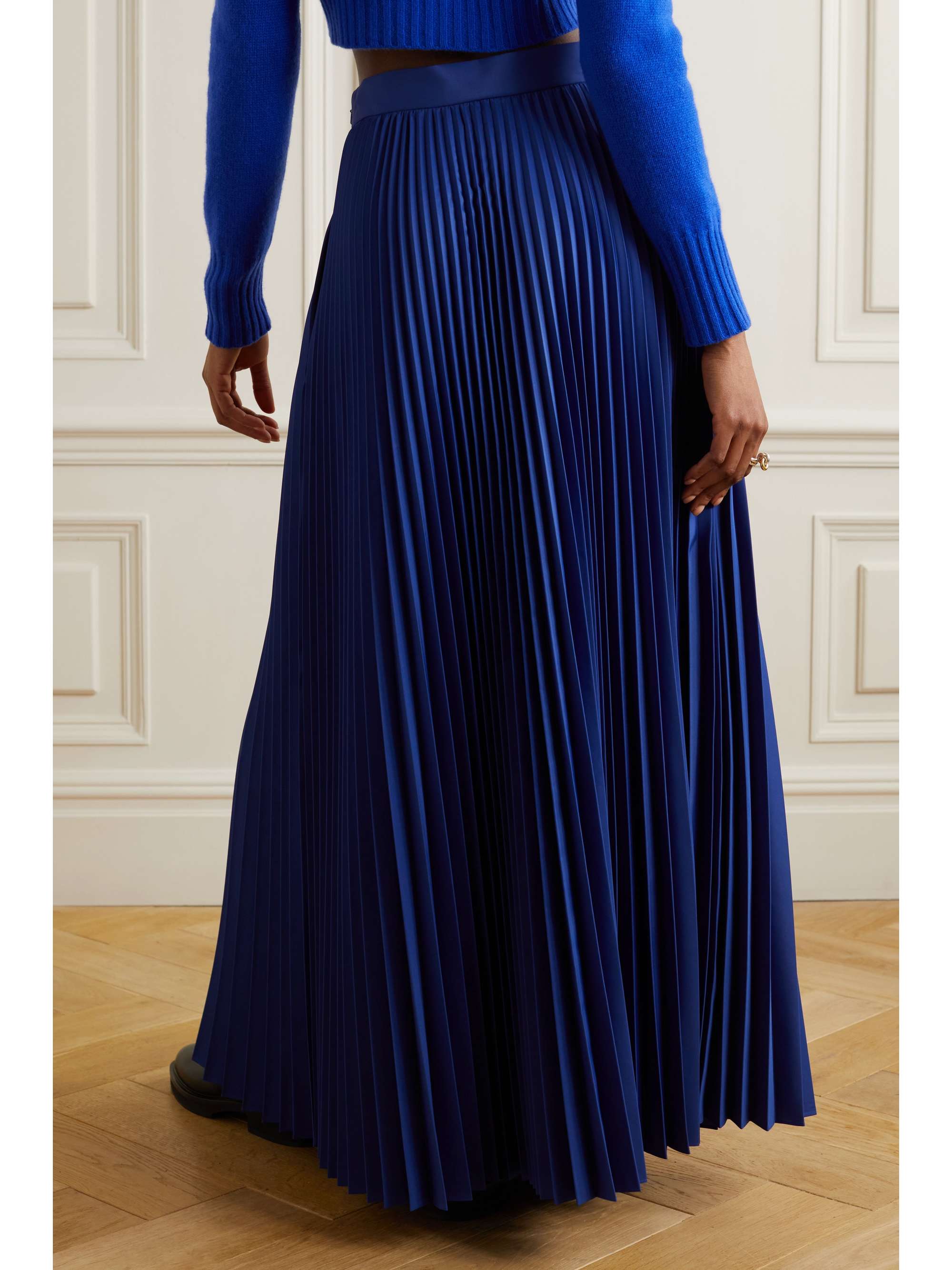 MAX MARA Calte pleated taffeta maxi skirt