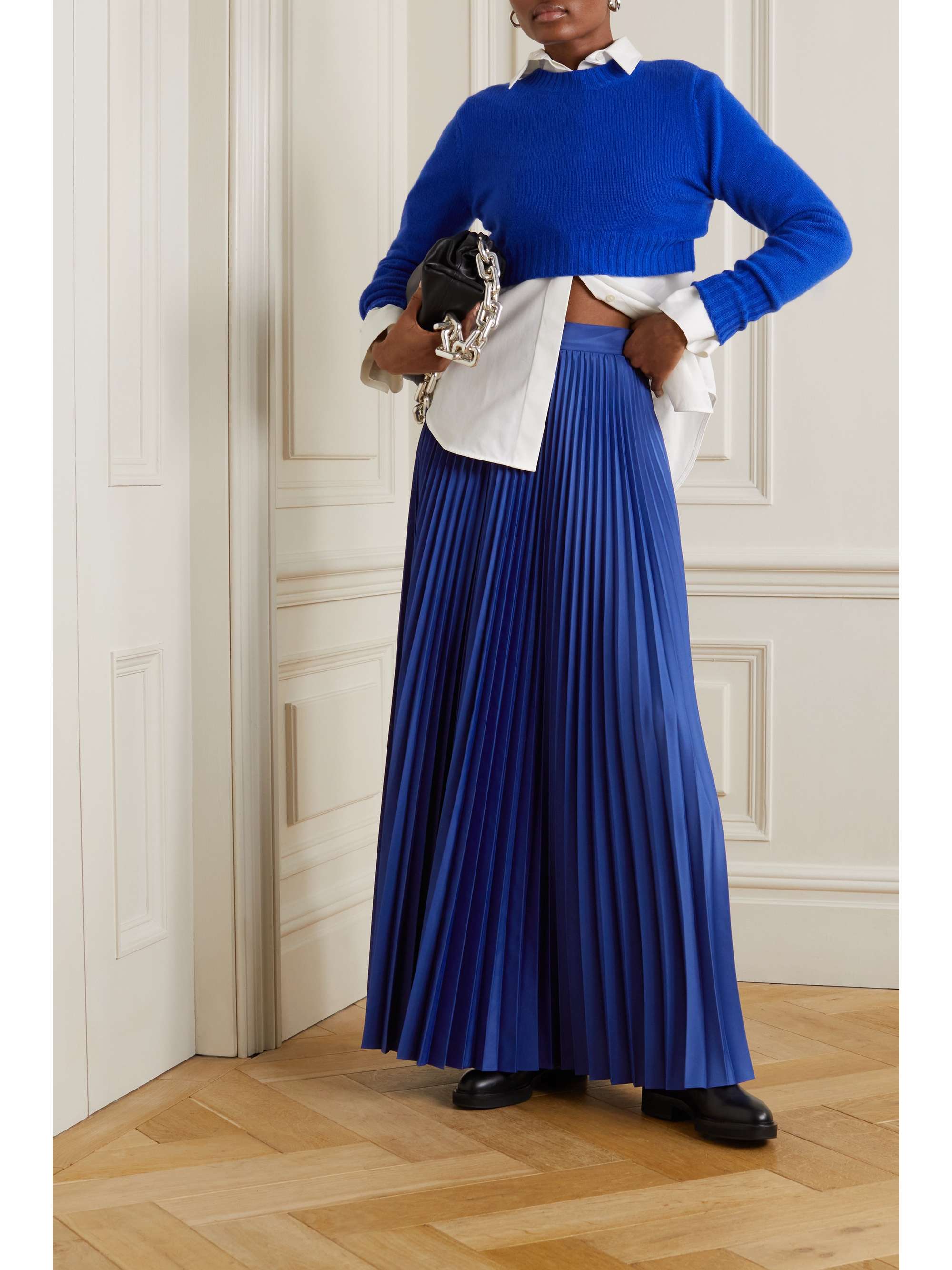 MAX MARA Calte pleated taffeta maxi skirt