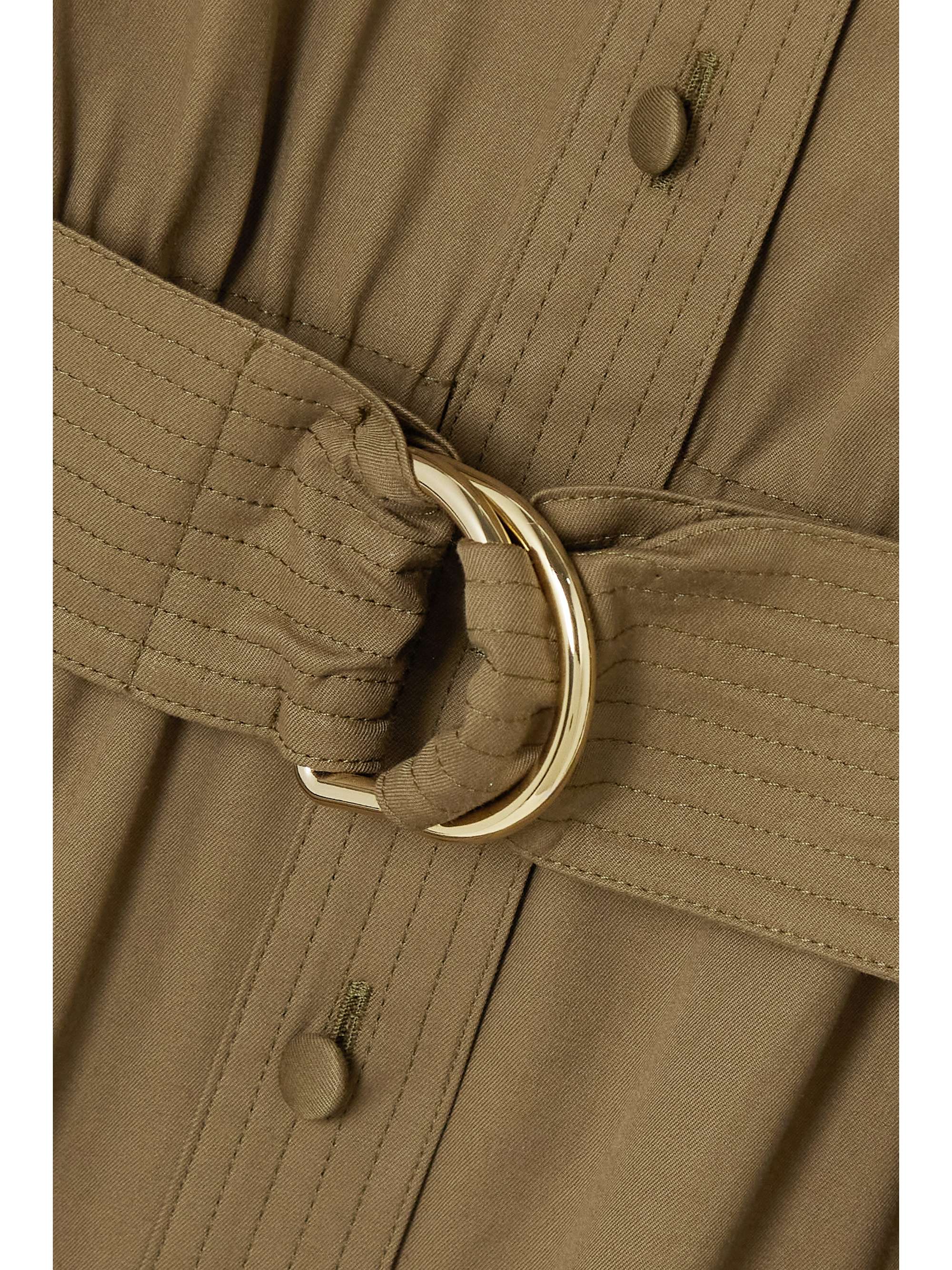 MAX MARA Ughetta belted stretch-cotton twill midi dress