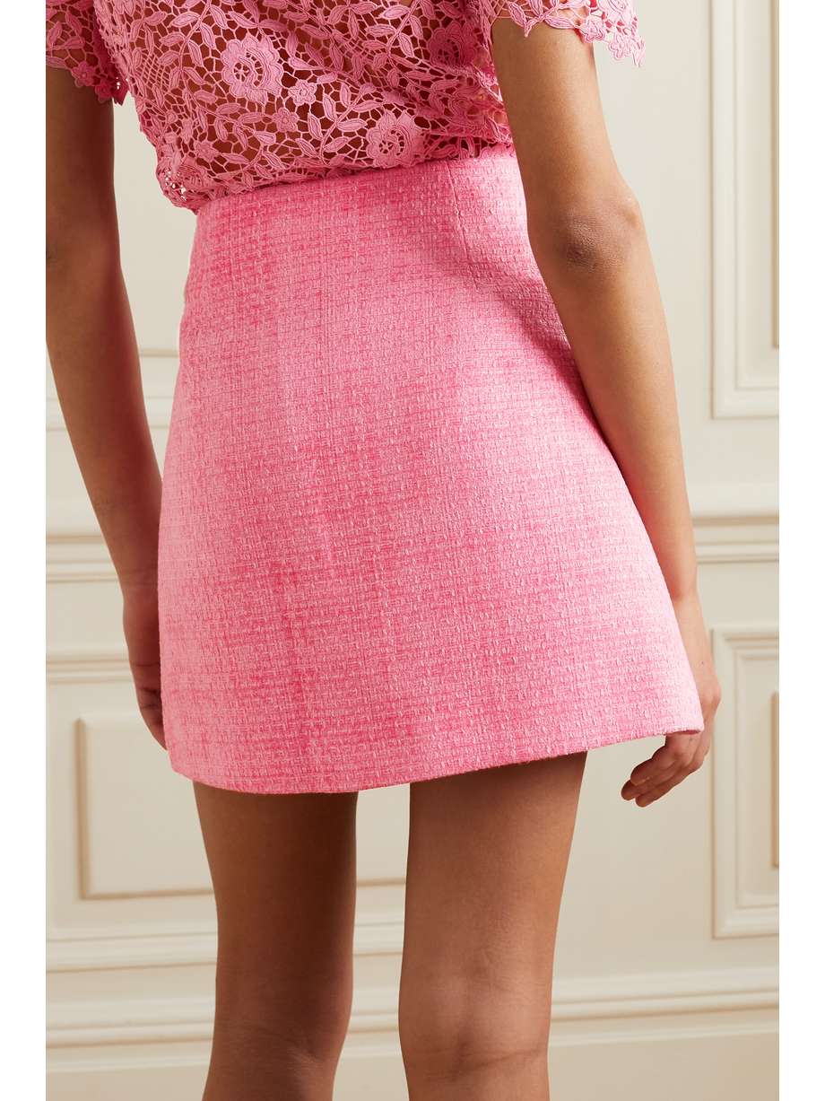 SELFPORTRAIT Embellished bouclétweed mini skirt NETAPORTER