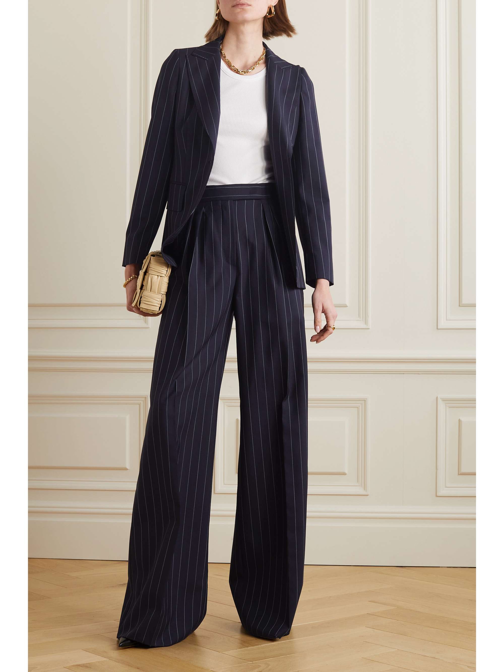 MAX MARA Galosce pinstriped wool blazer