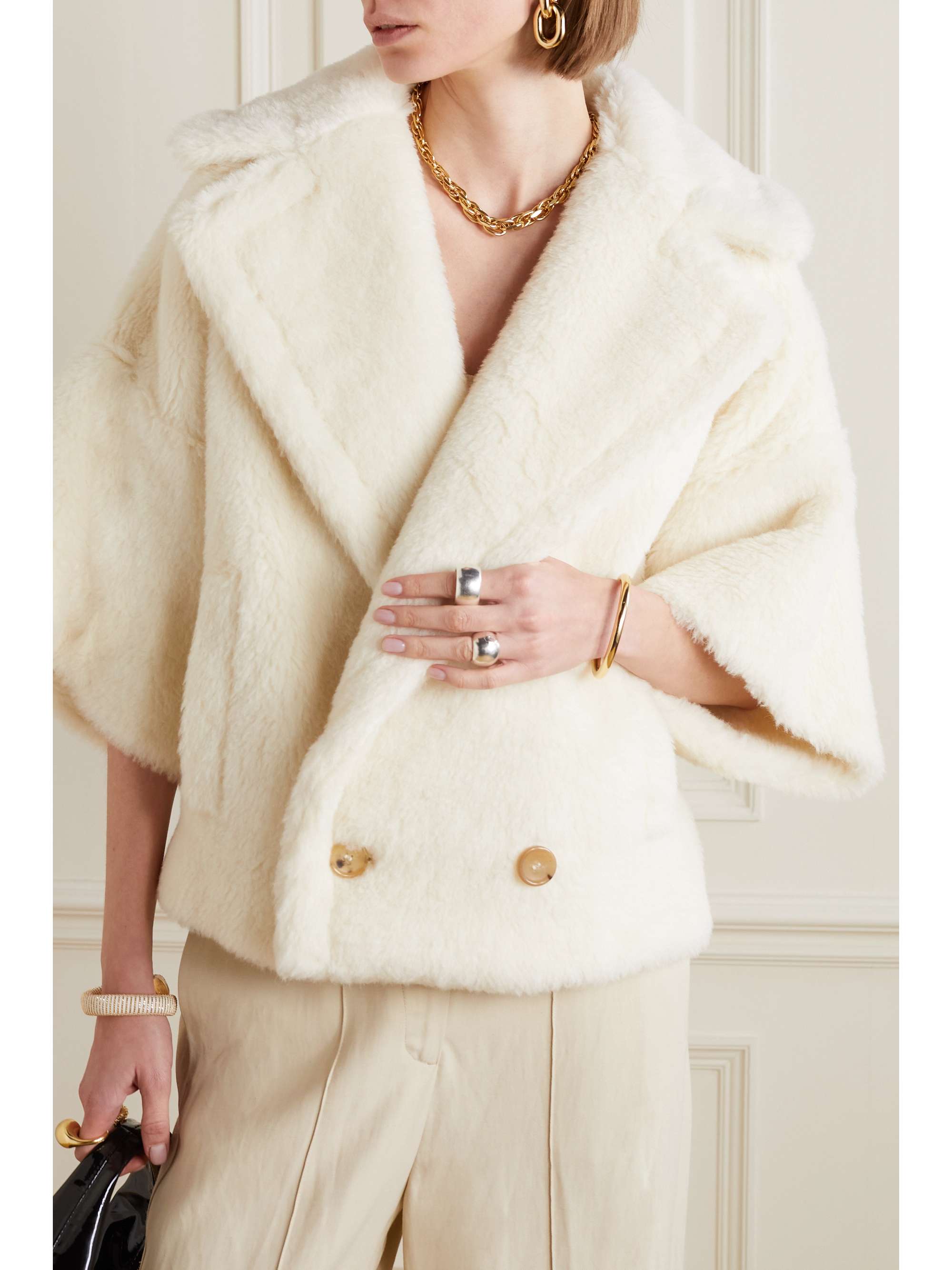 MAX MARA Riga double-breasted alpaca, wool and silk-blend jacket