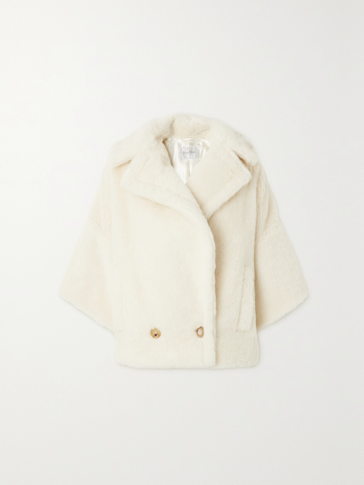 MAX MARA RIGA DOUBLE-BREASTED ALPACA, WOOL AND SILK-BLEND JACKET