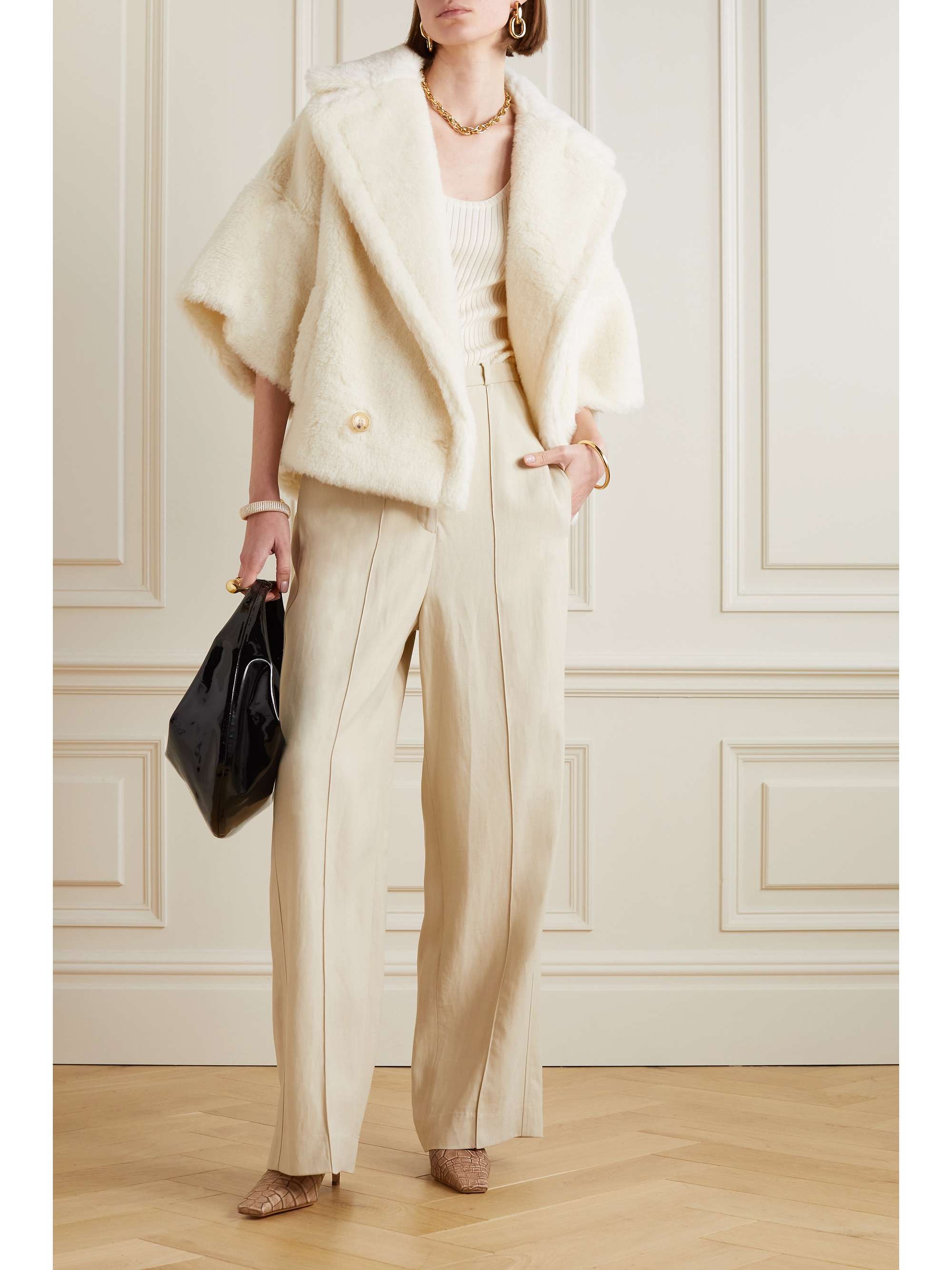 MAX MARA Riga double-breasted alpaca, wool and silk-blend jacket
