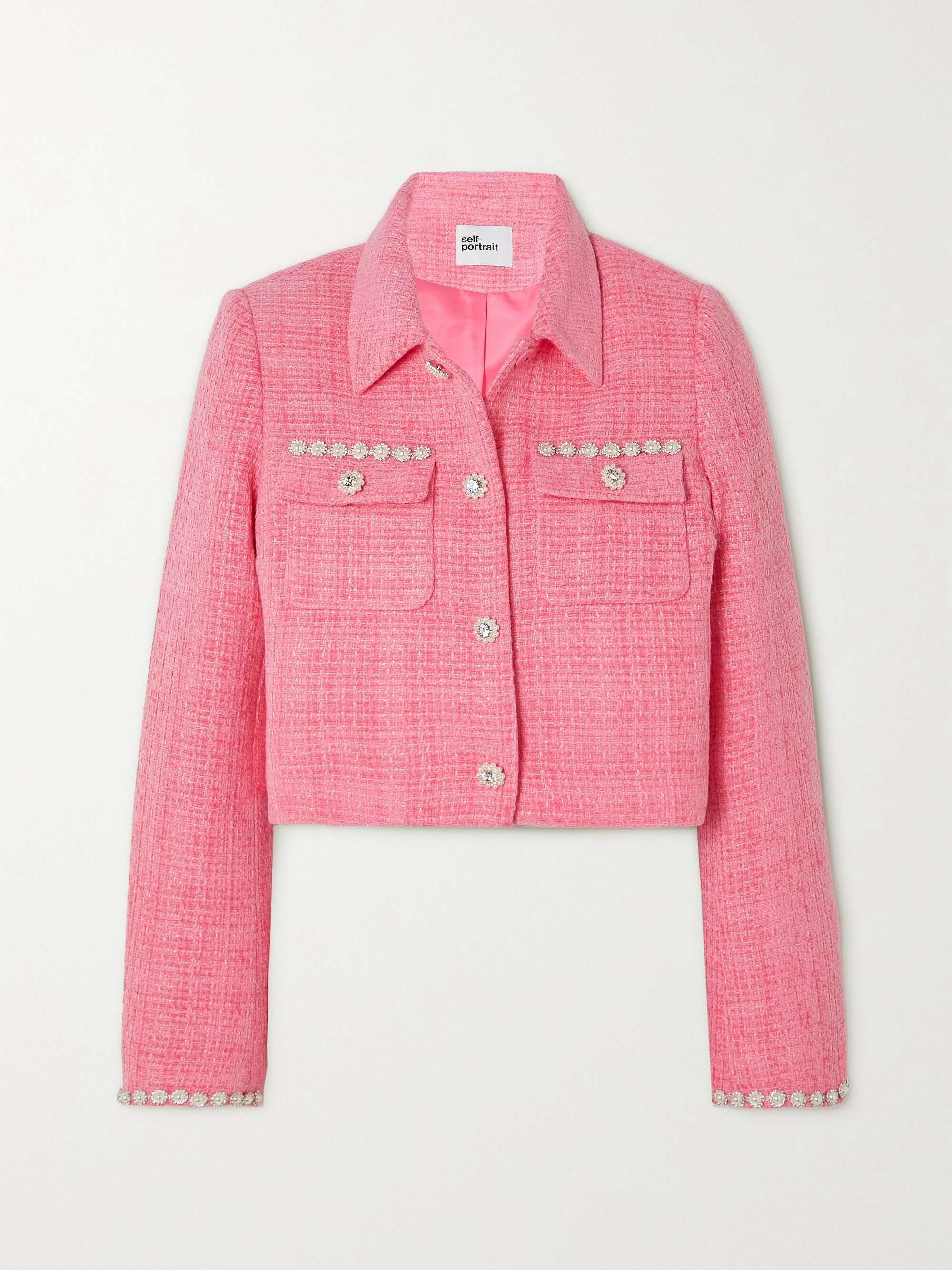 SELF-PORTRAIT Embellished bouclé-tweed jacket | NET-A-PORTER