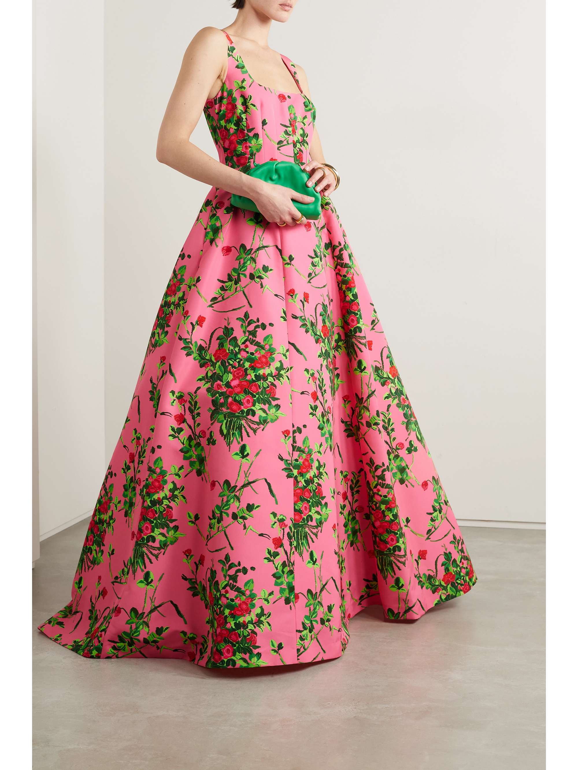 CAROLINA HERRERA Floral-print faille gown