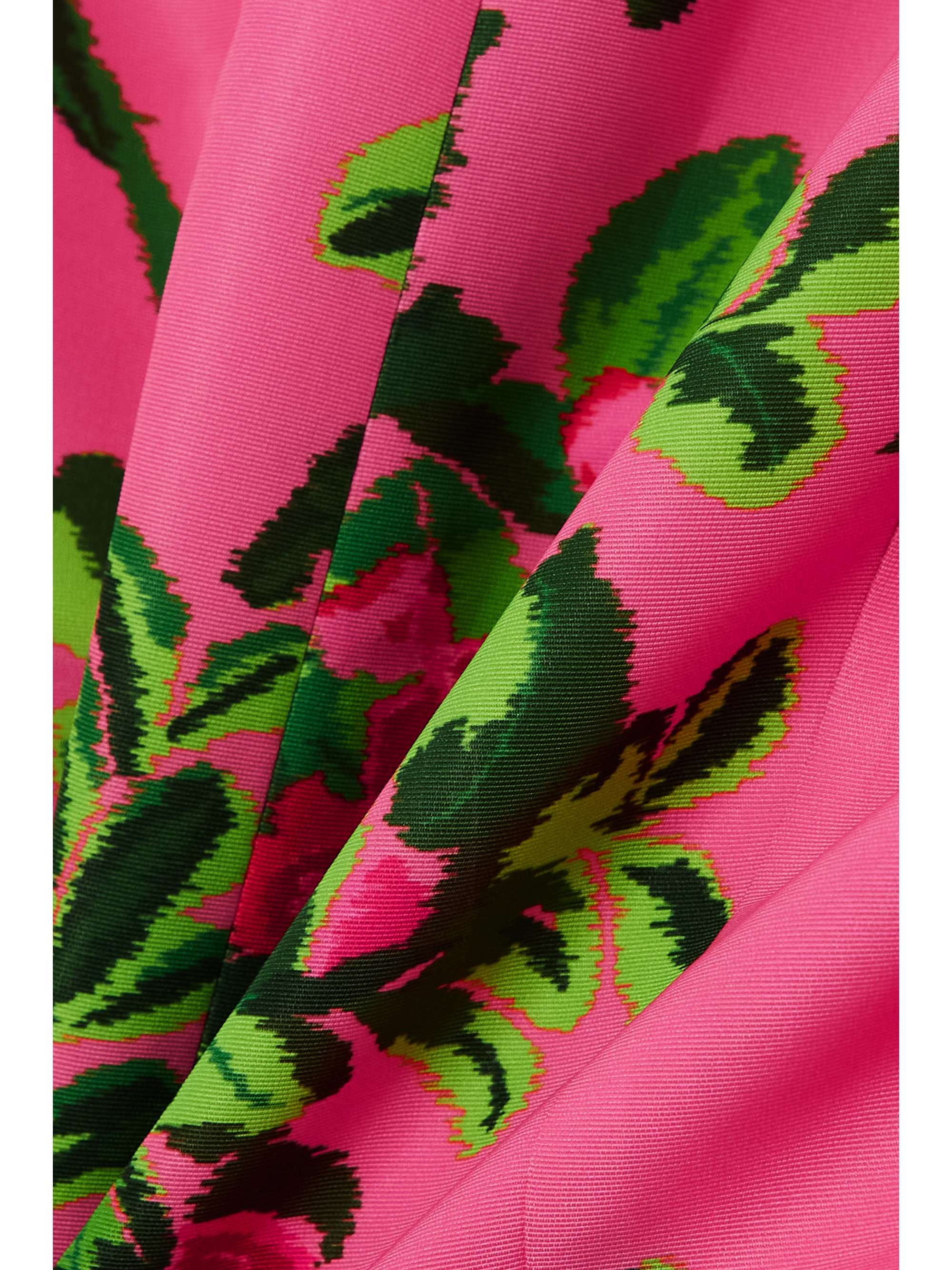 CAROLINA HERRERA Gathered floral-print faille mini dress
