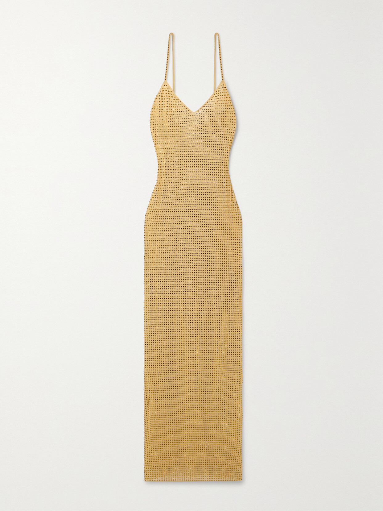 Self-Portrait - Crystal-embellished Mesh Maxi Dress - Yellow