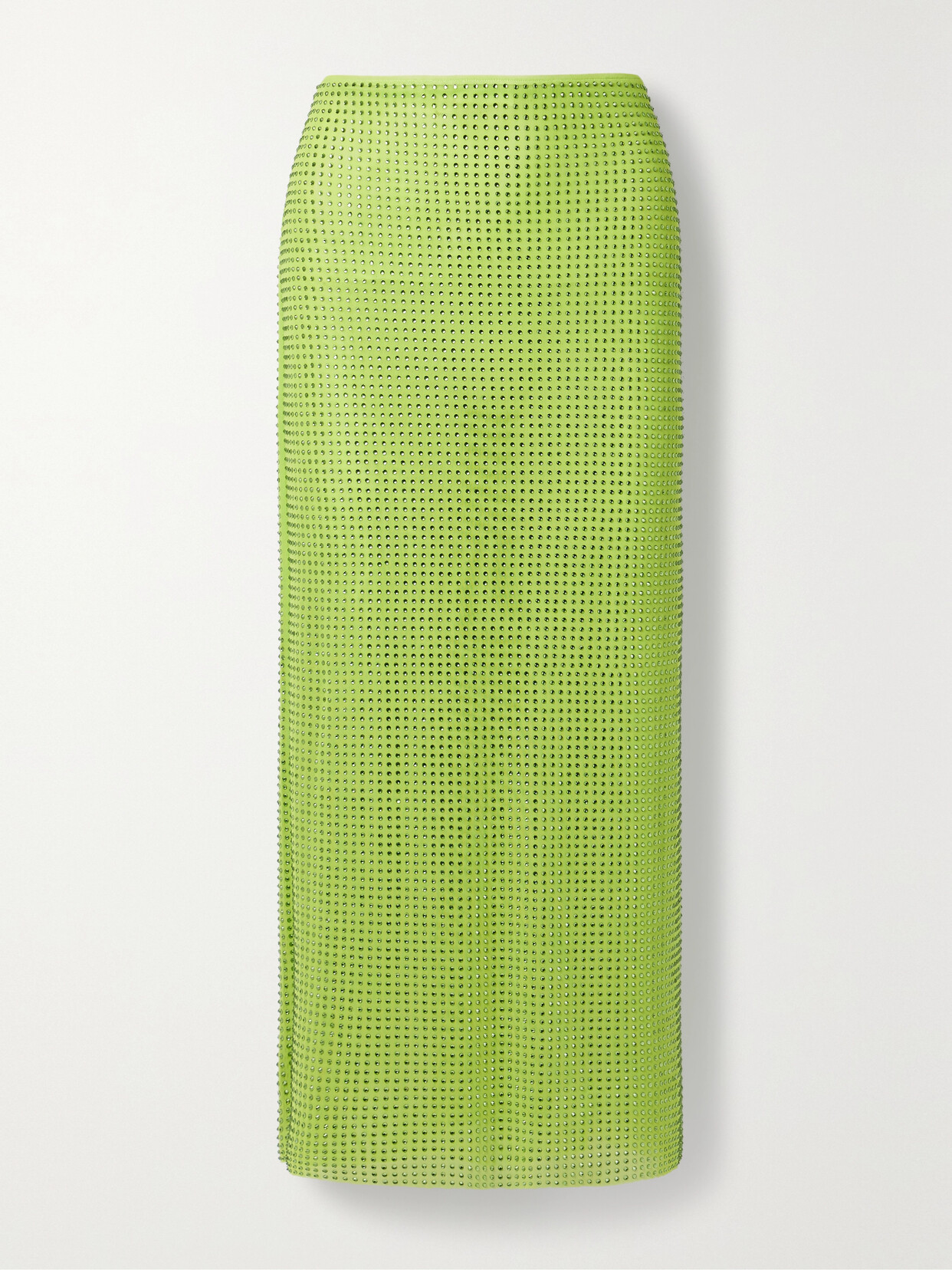 Self-portrait Crystal-embellished Mesh Midi Skirt In Green