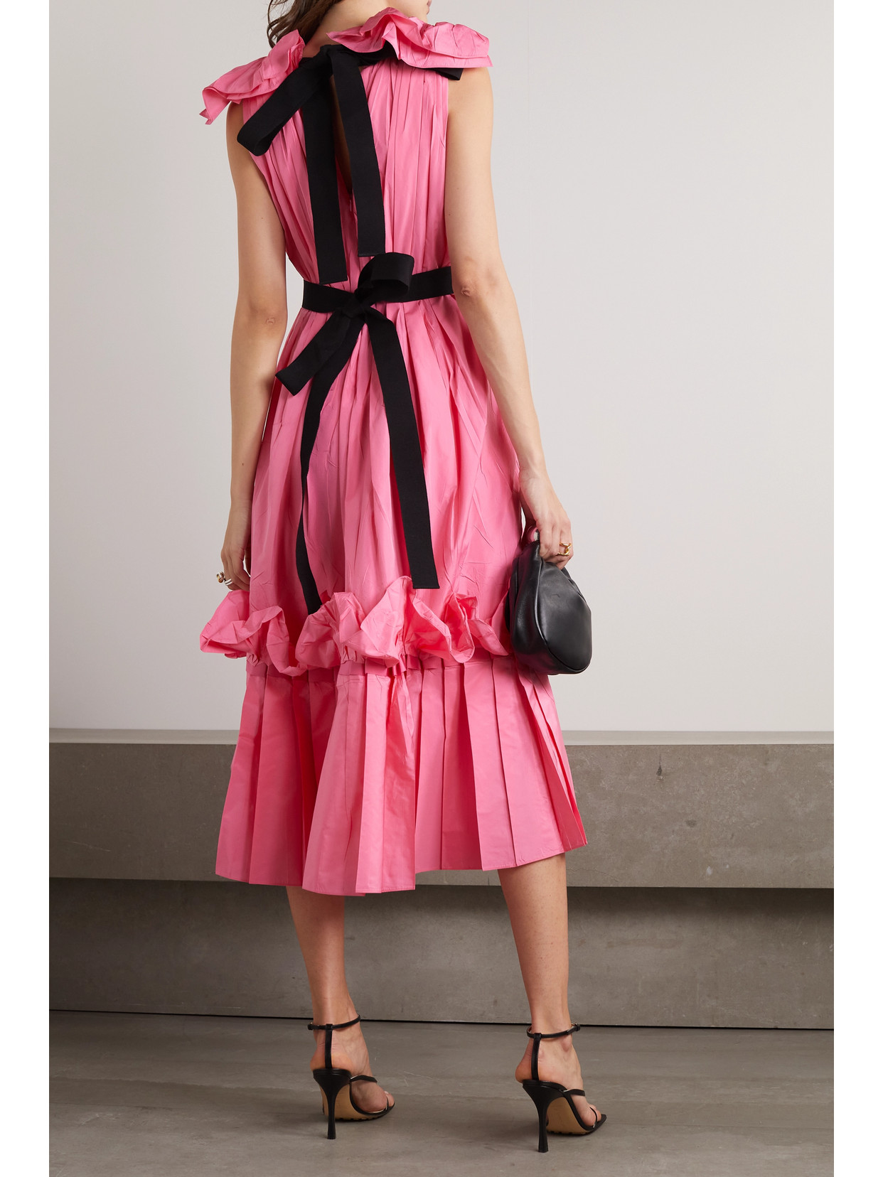 Roksanda Plunging Neckline Midi Dress In Pink
