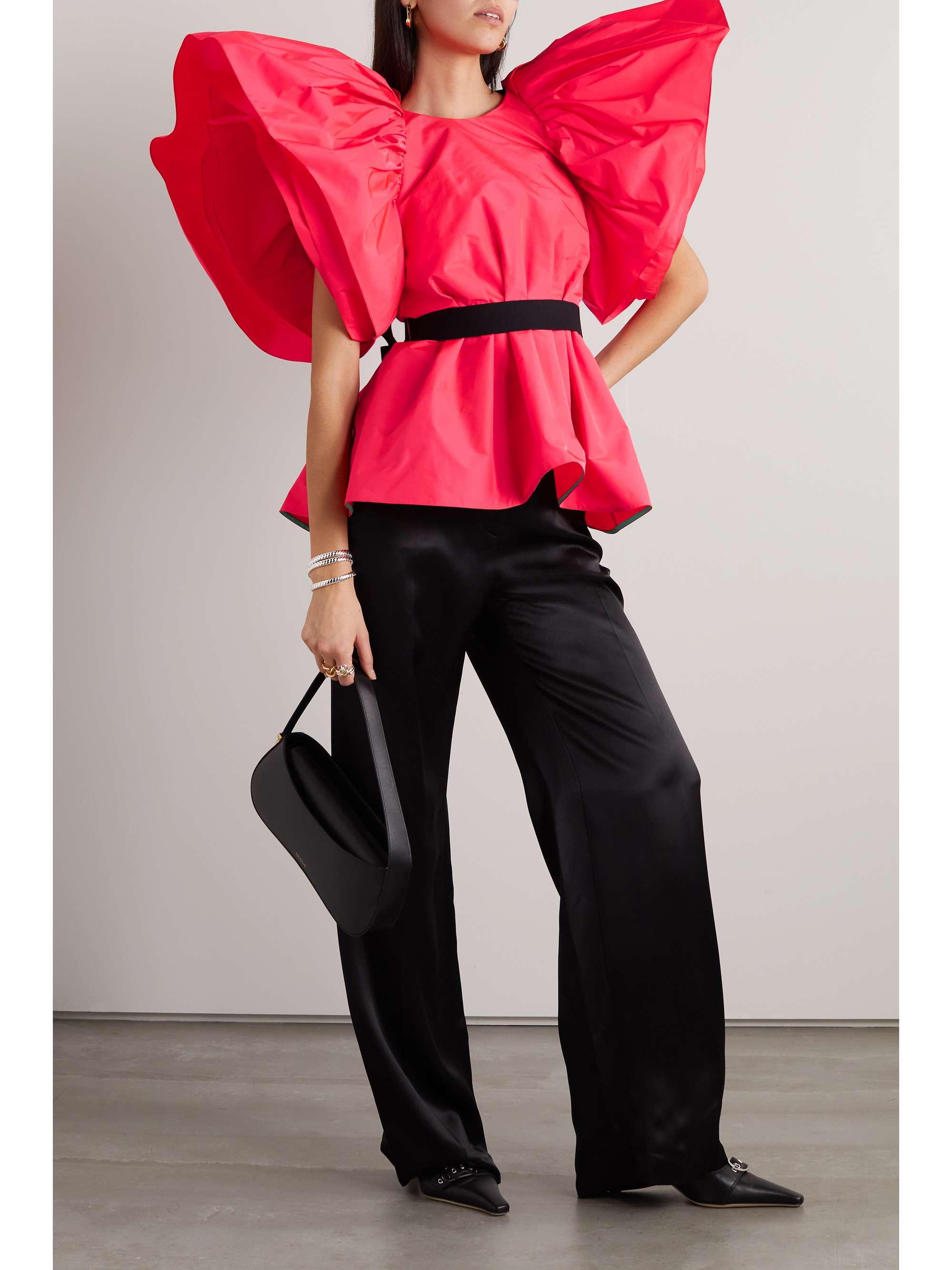 ROKSANDA Belted taffeta top