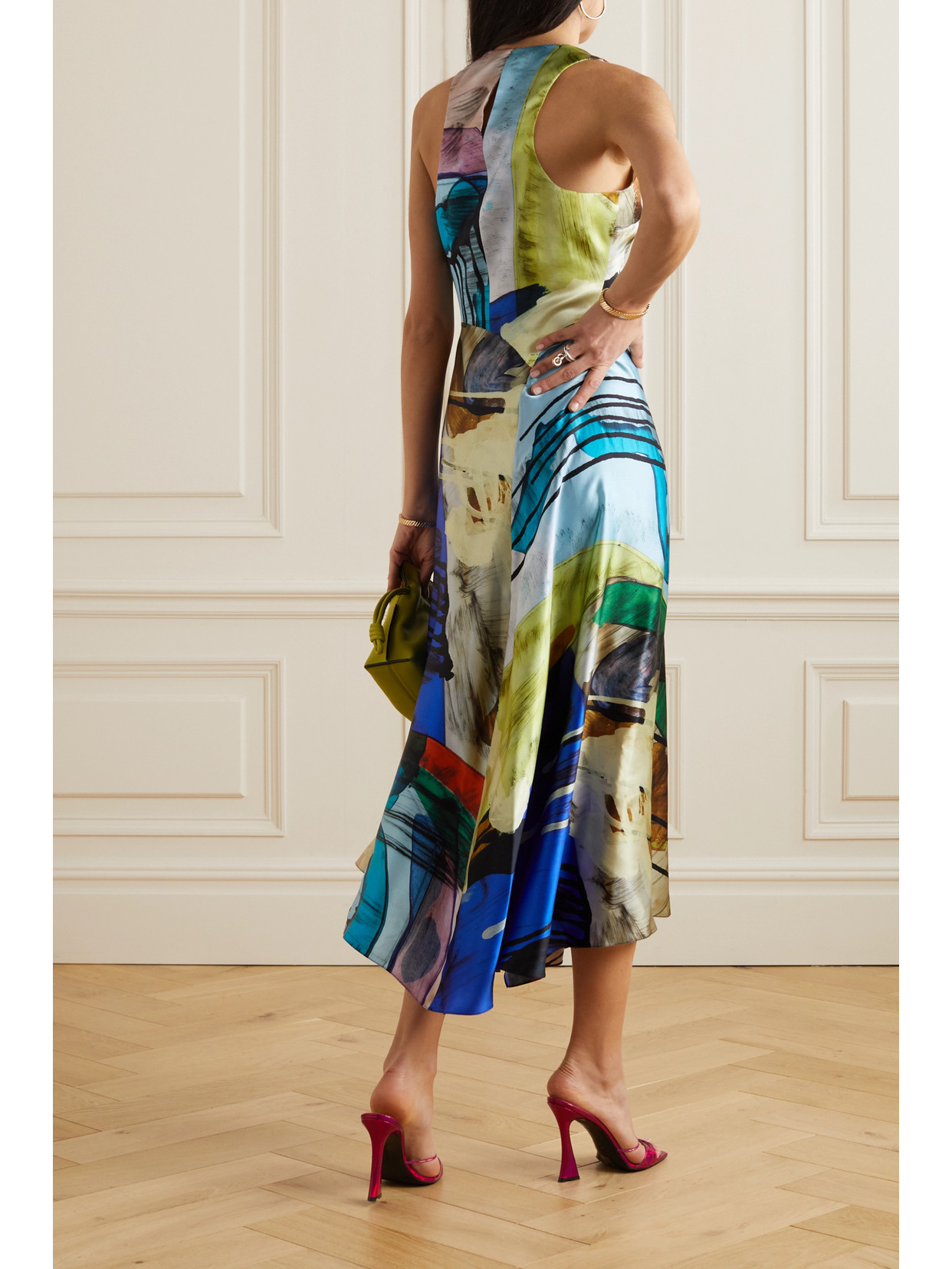 Roksanda Printed Silk-satin Maxi Dress In Blue
