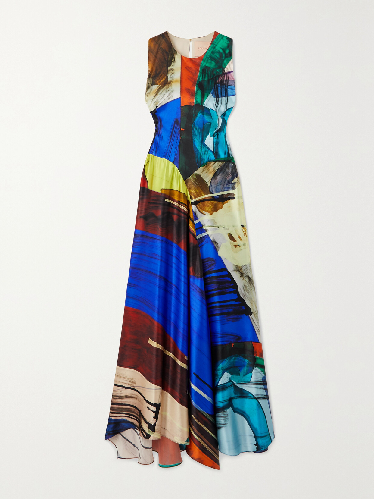 Roksanda - Printed Silk-satin Maxi Dress - Blue