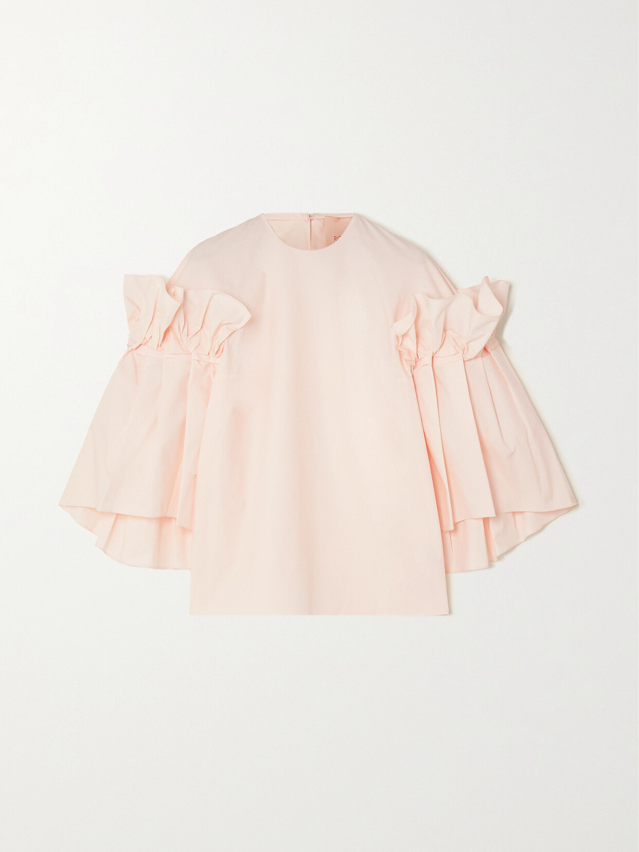 Roksanda - Grosgrain-trimmed Ruffled Cotton-poplin Blouse - Pink