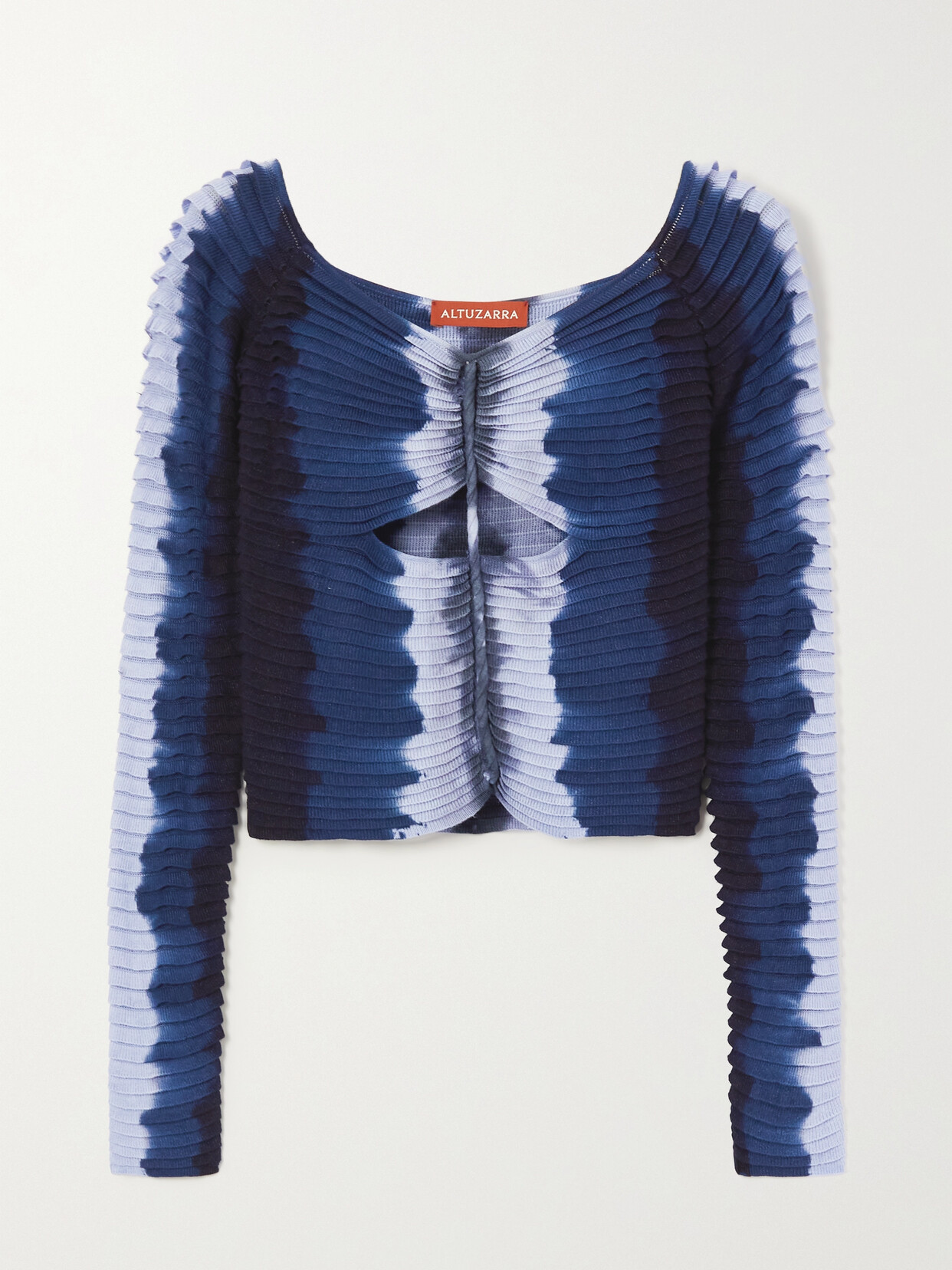 Altuzarra - Adan Off-the-shoulder Cutout Pintucked Tie-dyed Top - Blue