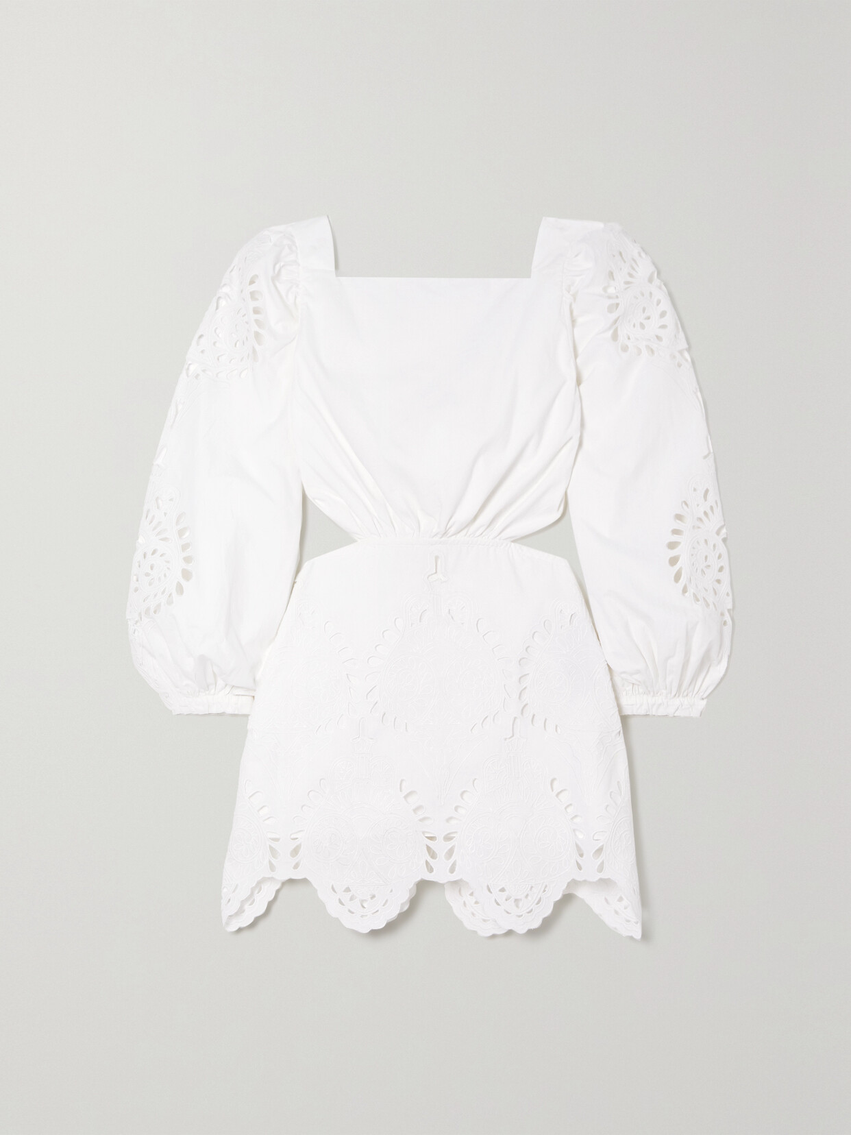 JOHANNA ORTIZ LUNAR RELICS CUTOUT BRODERIE ANGLAISE COTTON-POPLIN MINI DRESS