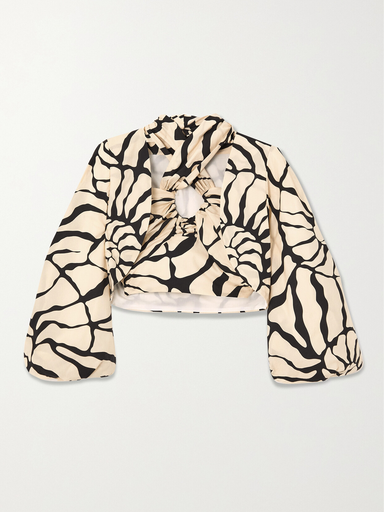 Johanna Ortiz Bathing In Spice Convertible Printed Organic Cotton-poplin Top - White