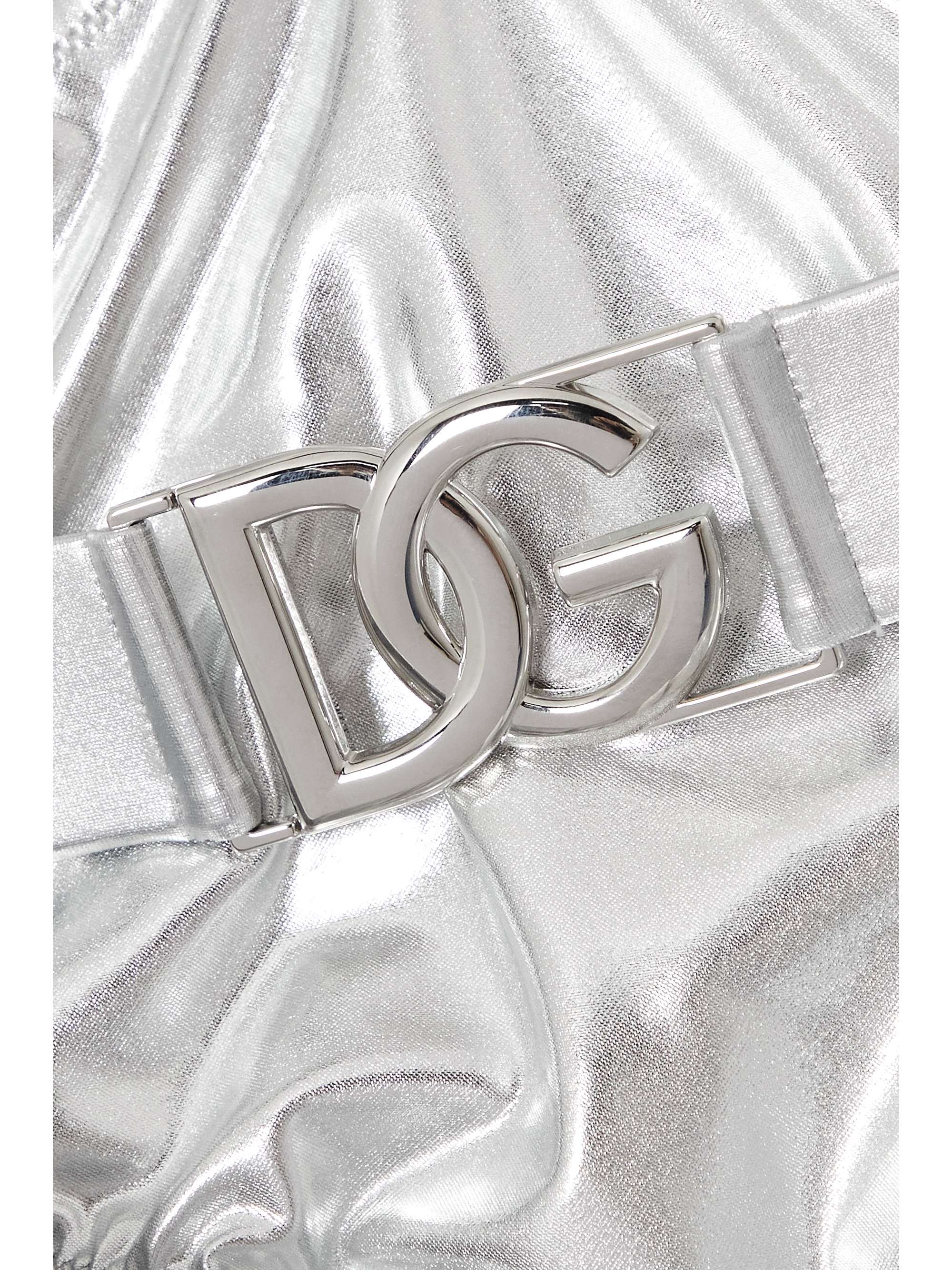 DOLCE&GABBANA Embellished metallic halterneck swimsuit