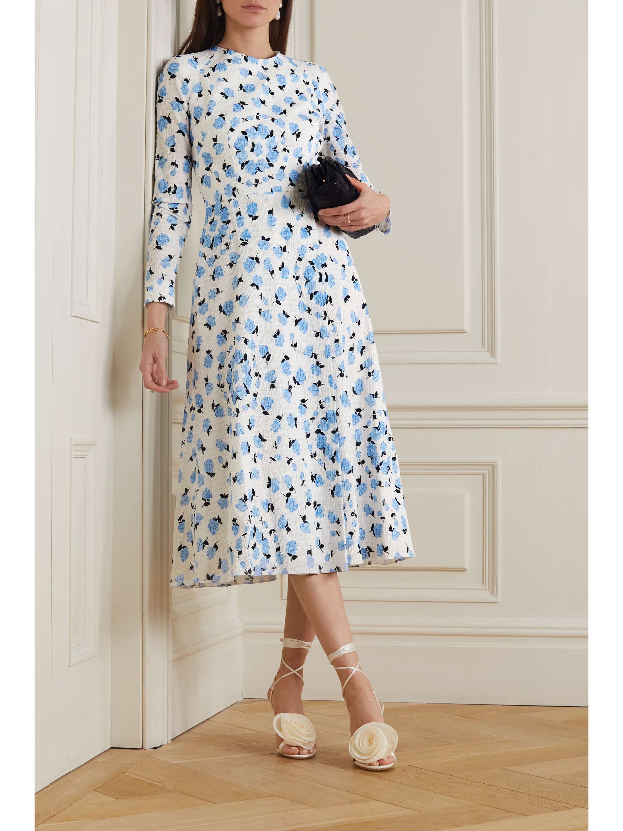 EMILIA WICKSTEAD Tazmin floral-print textured stretch-cotton midi dress ...