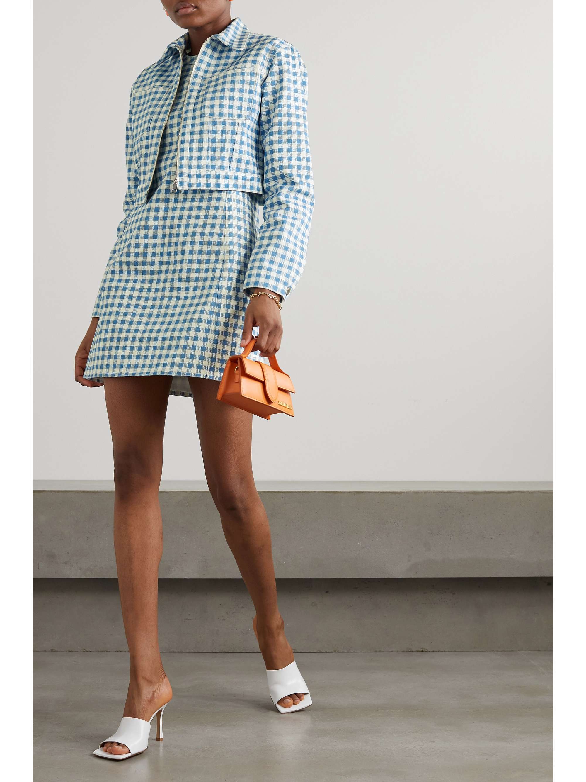 EMILIA WICKSTEAD Emmy gingham denim mini dress | NET-A-PORTER