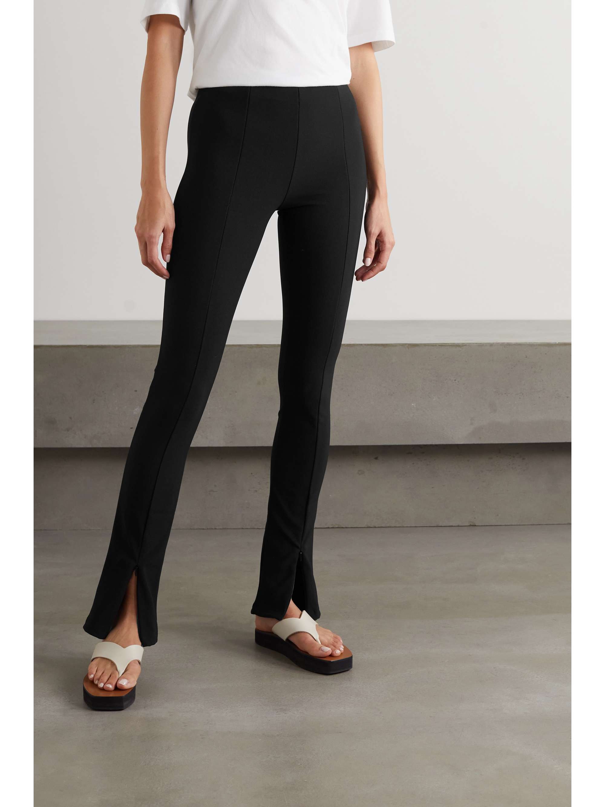 FRANKIE SHOP Reya ribbed stretch-jersey flared leggings