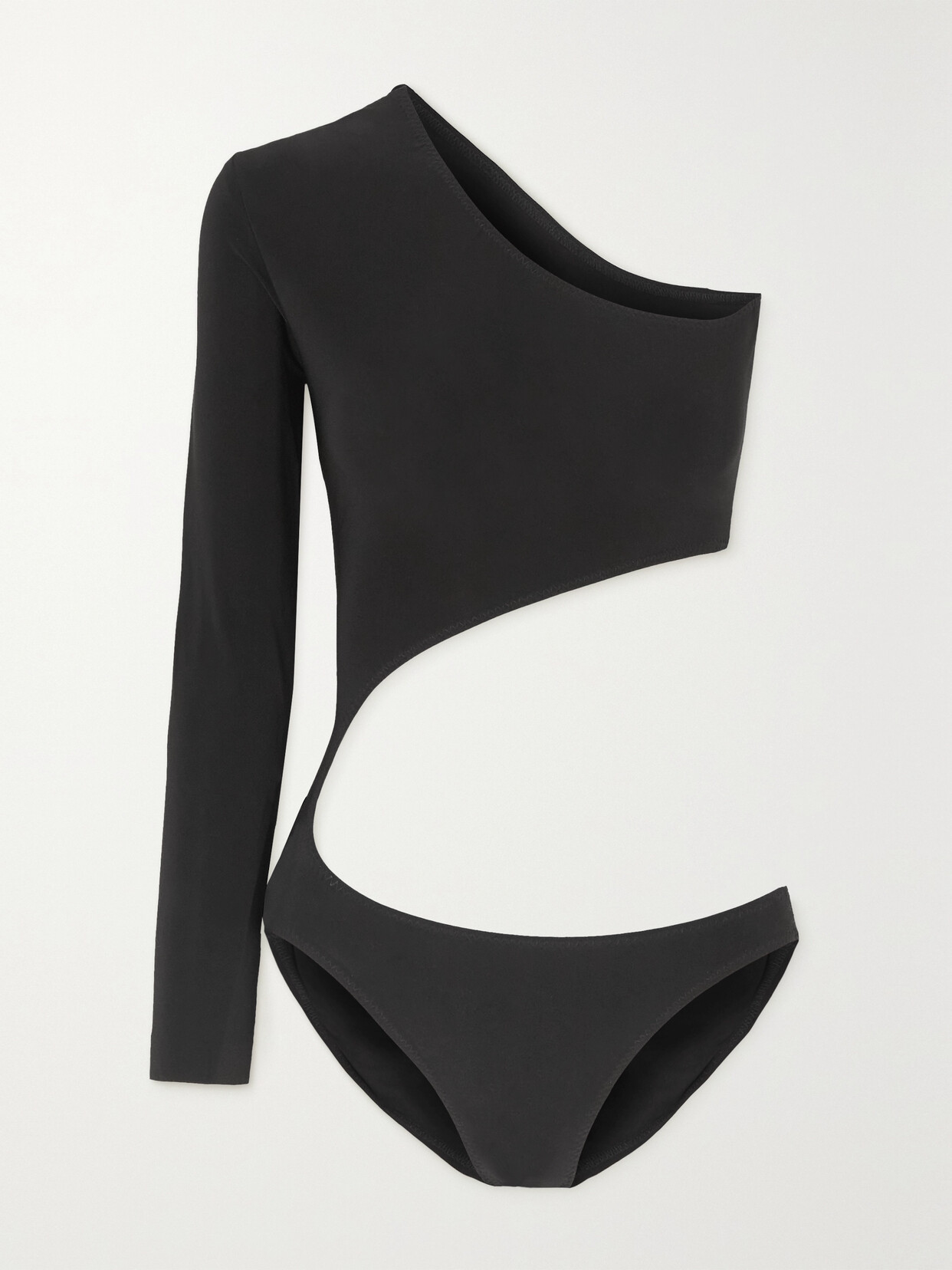 Norma Kamali - Shane One-shoulder Cutout Stretch-jersey Bodysuit - Black