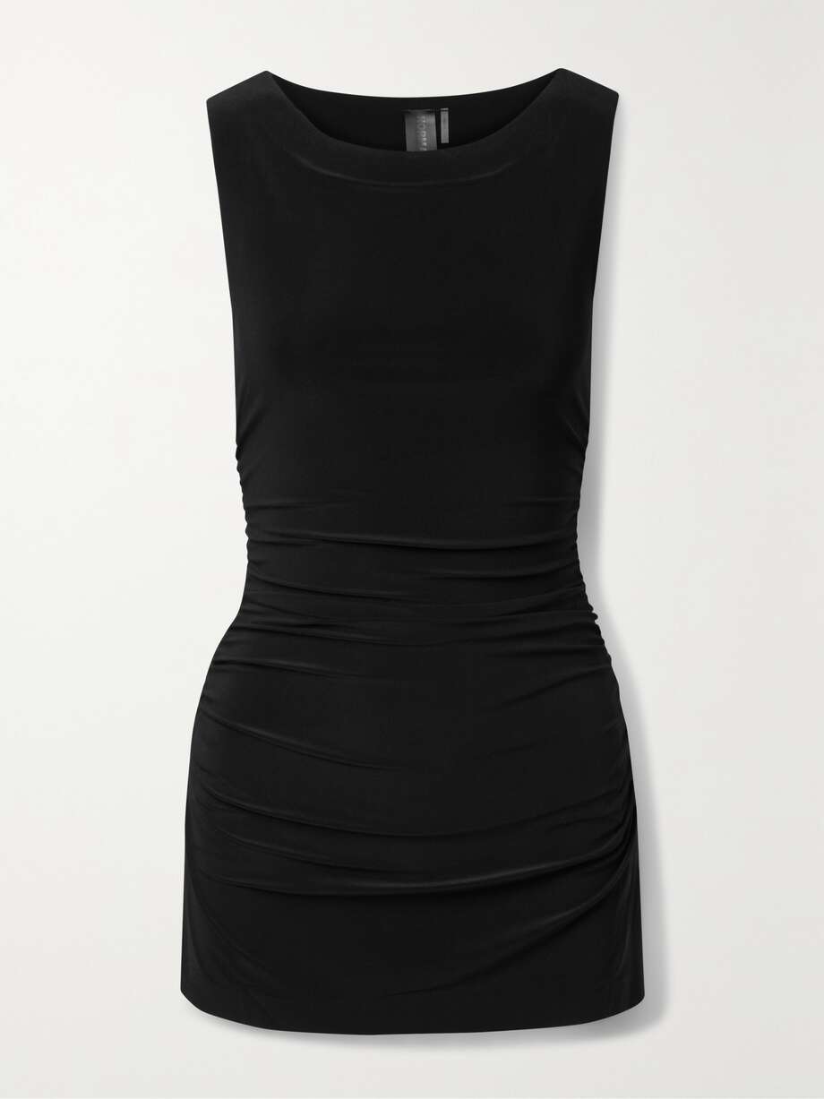 ruched stretch-jersey mini dress