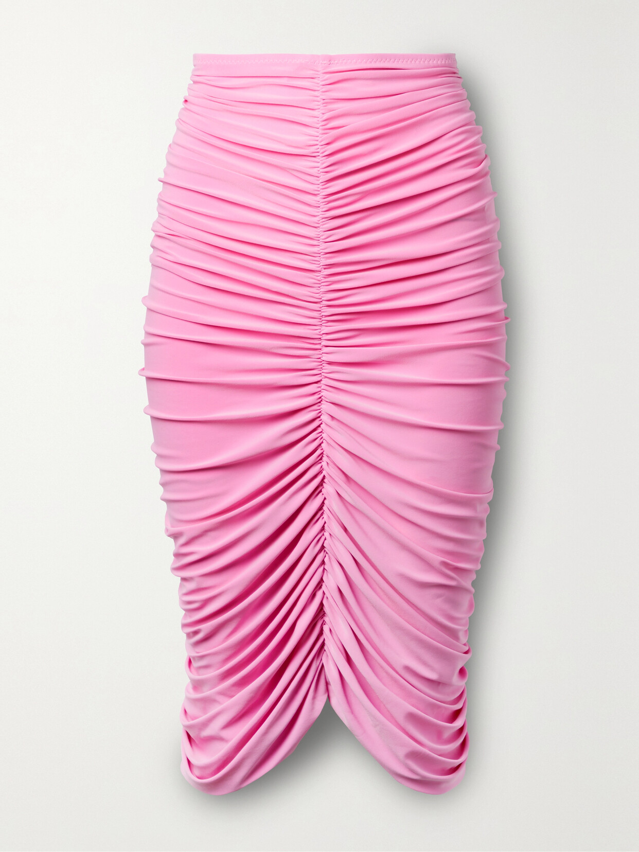 Norma Kamali - Ruched Stretch-jersey Skirt - Pink