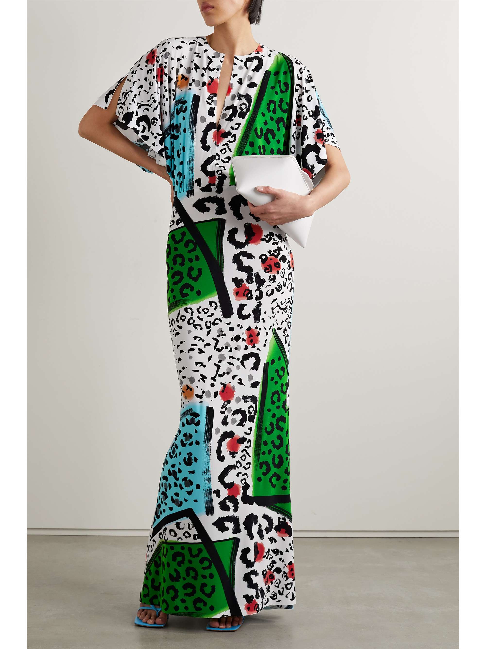 NORMA KAMALI Obie printed stretch-jersey gown