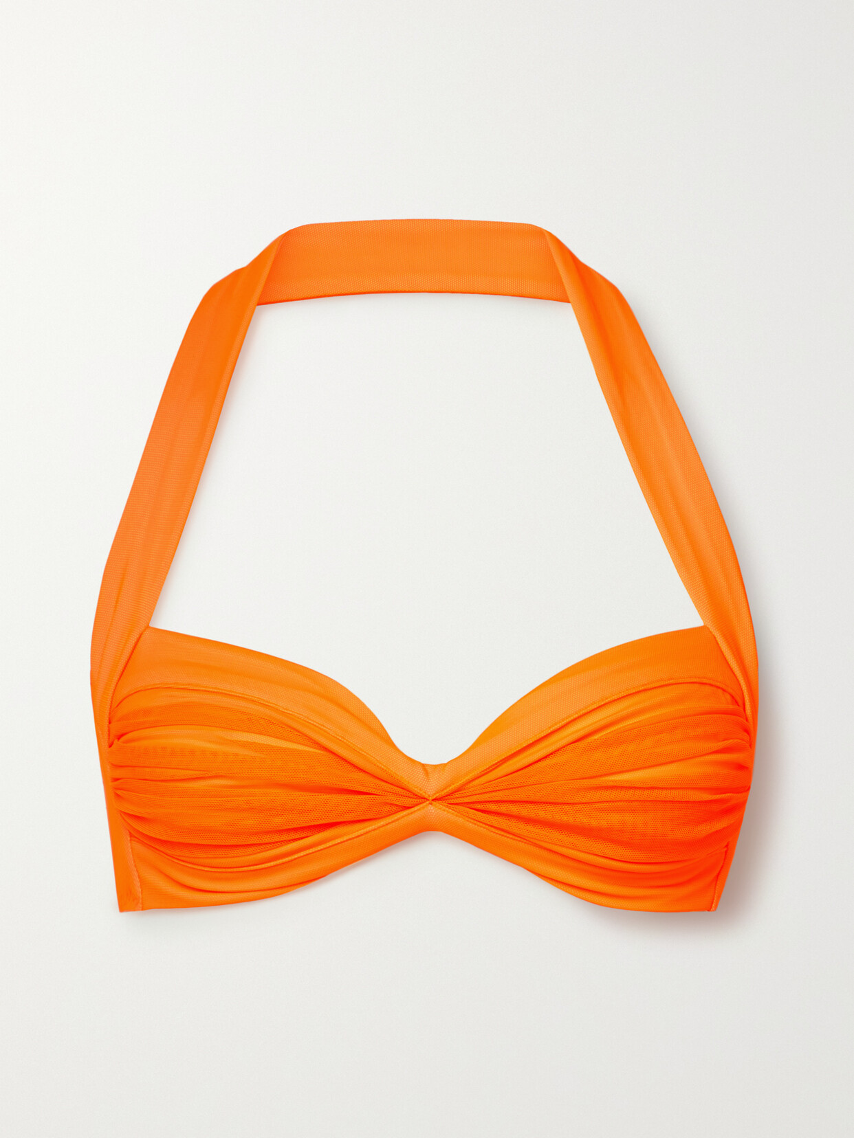 Norma Kamali - Bill Ruched Halterneck Bikini Top - Orange