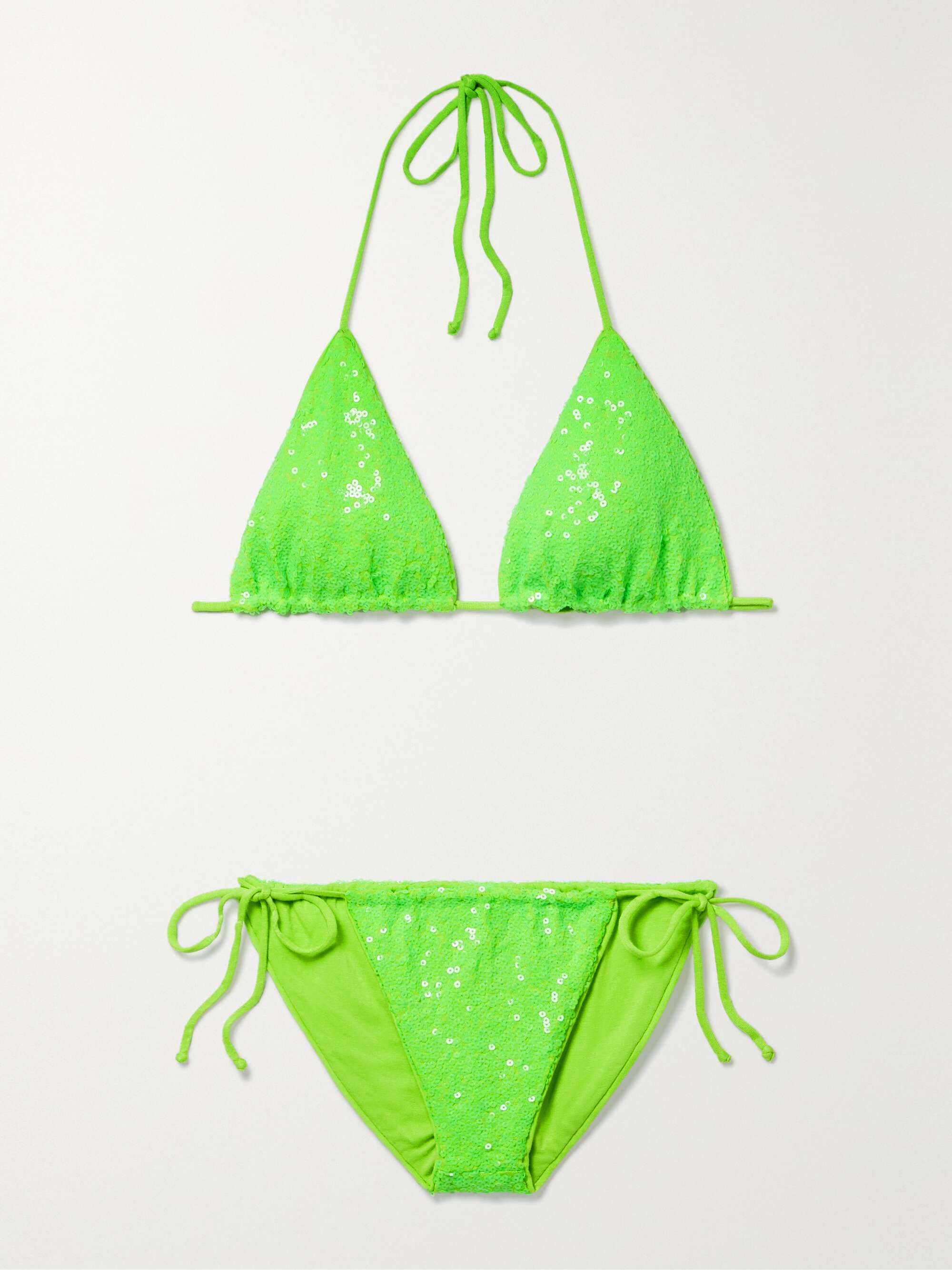 light green triangle bikini